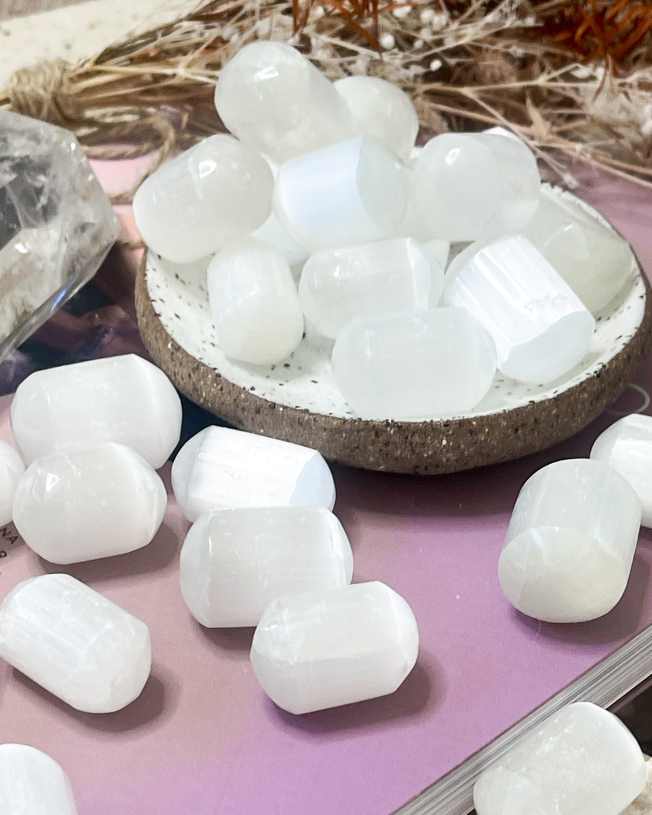 Selenite Tumbles // Cleansing + Healing + Moon Magic