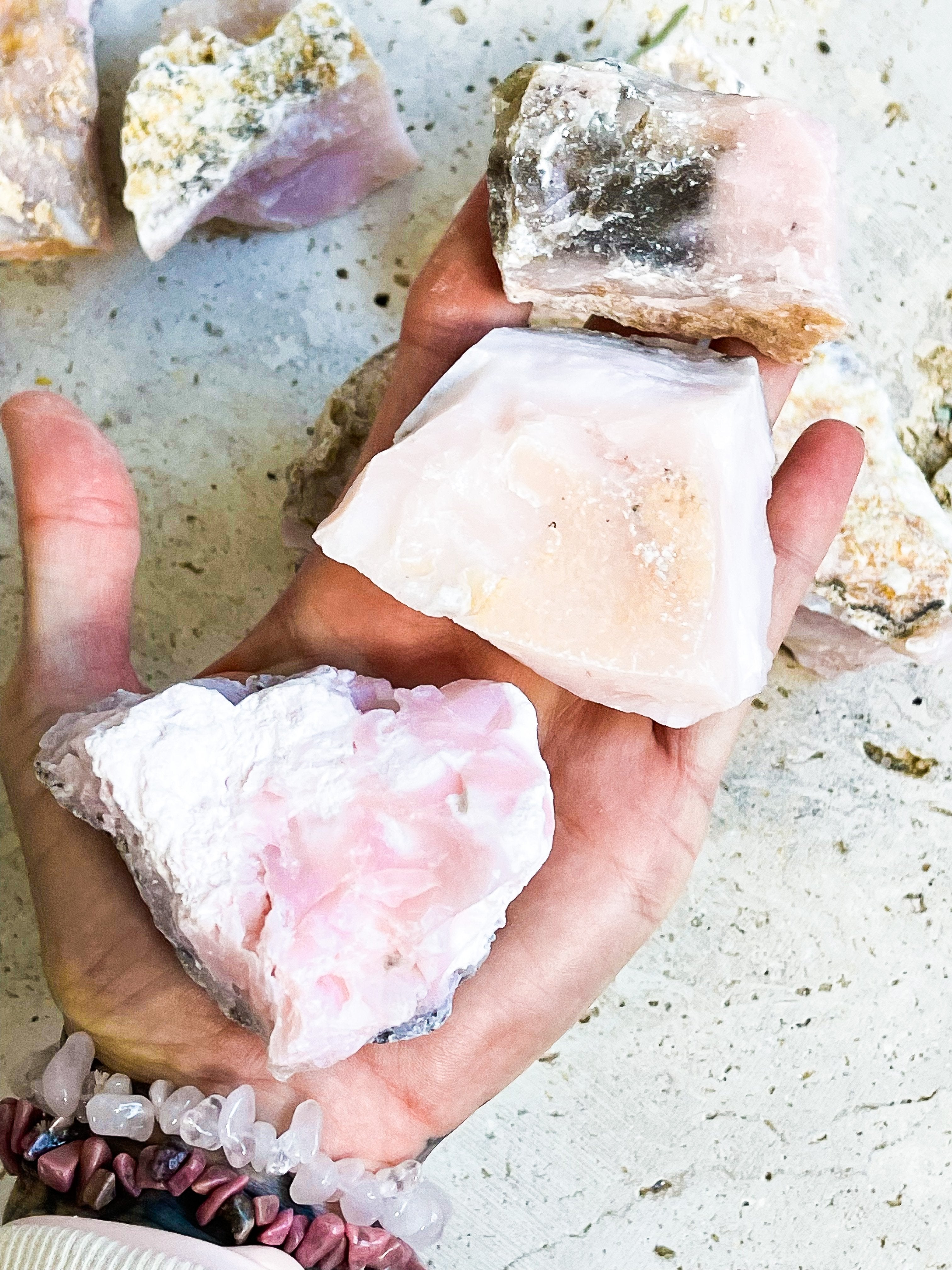 Pink Opal Raw Chunks // X Large // Healing + Acceptance + Love