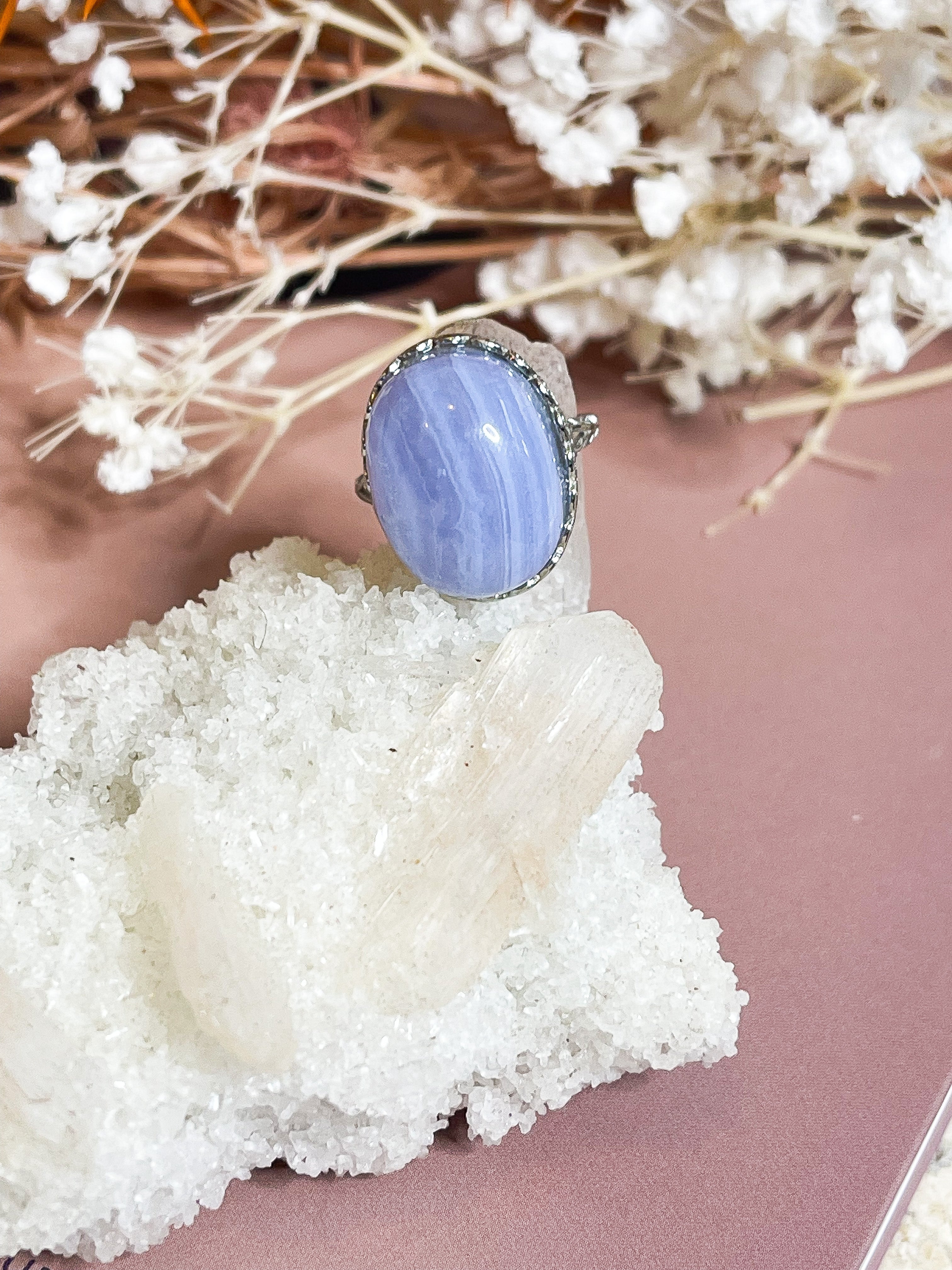 Blue Lace Agate Ring // Higher Consciousness + Creativity + Inner Peace