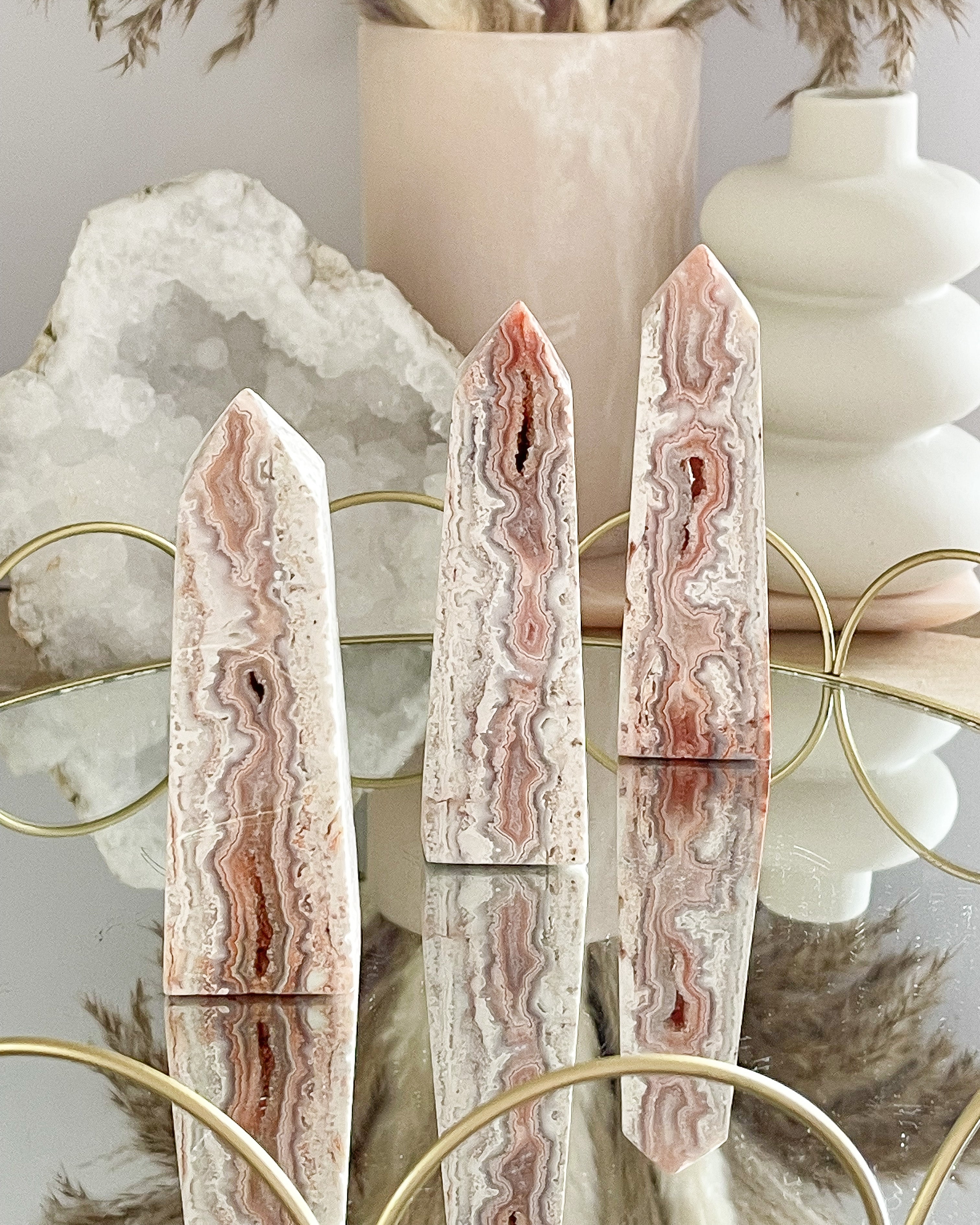 Pink Crazy Lace Obelisk // Styling Set // Happiness + Balance + Positive Vibes