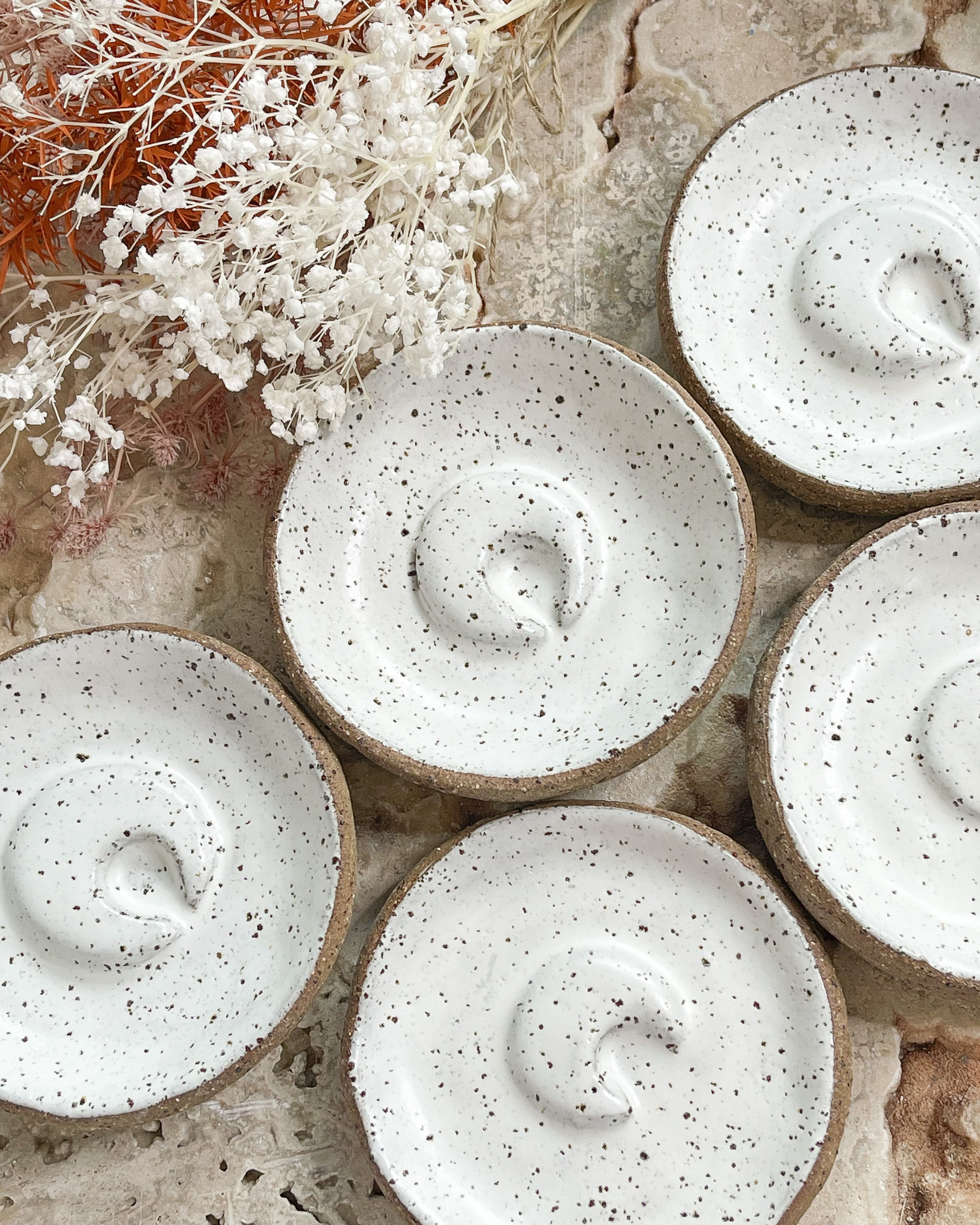 Crescent Moon Trinket Tray // Ceramic // Handcrafted + Rustic + Cleansing