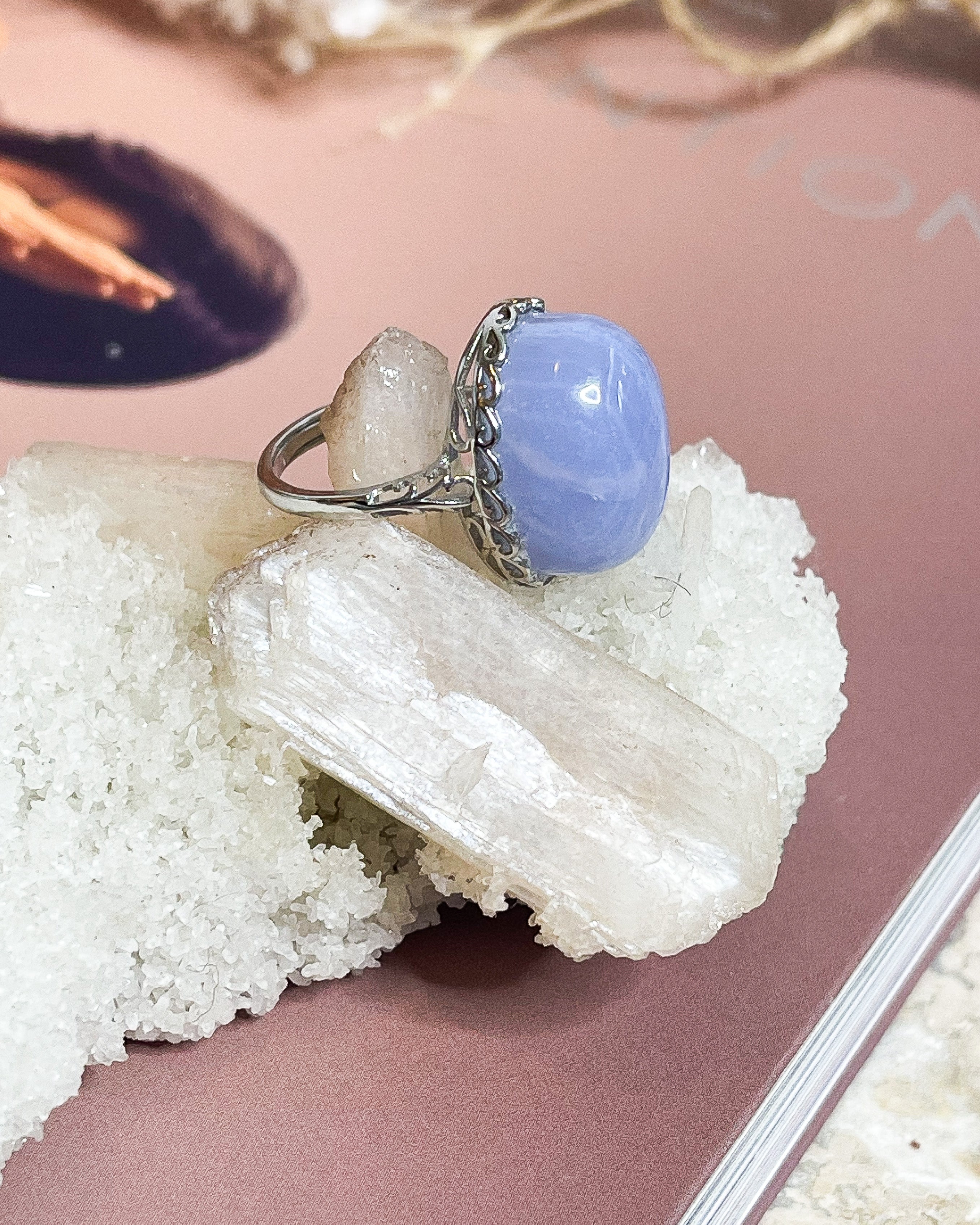 Blue Lace Agate Ring // Higher Consciousness + Creativity + Inner Peace