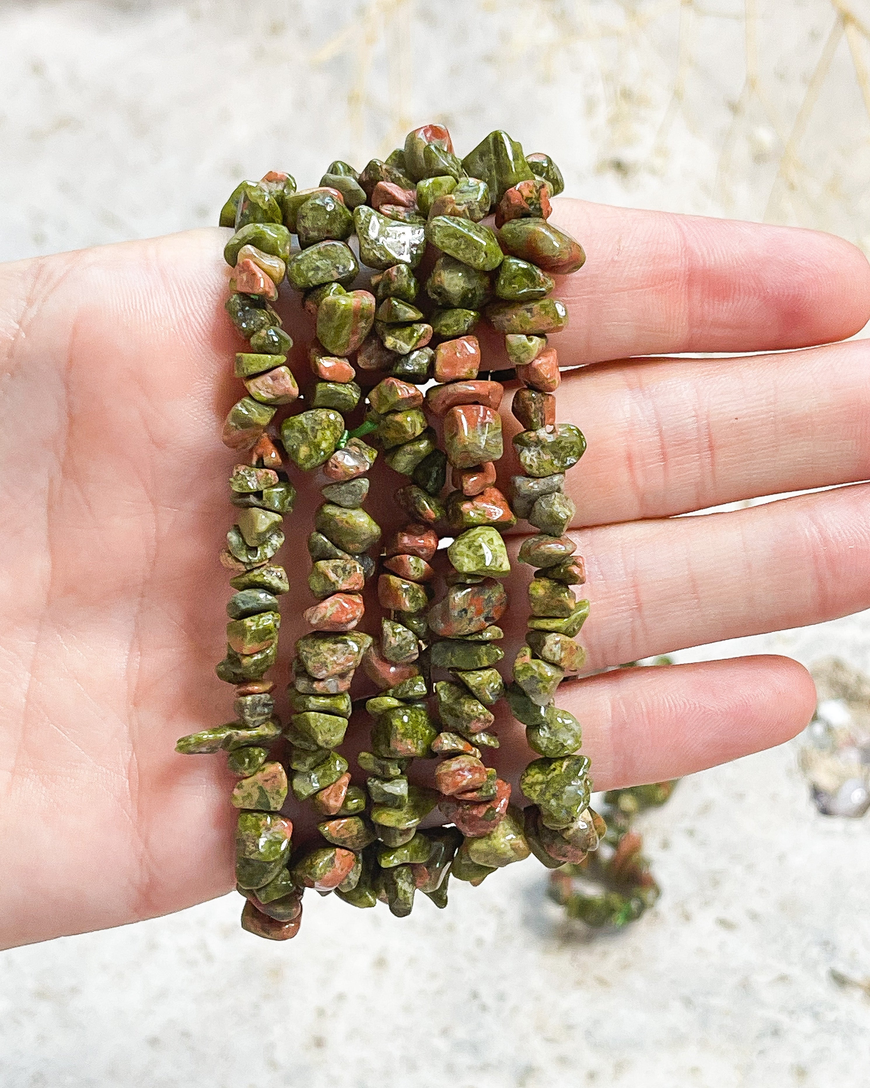 Unakite Chip Bracelets // Self Love + Healing + Balance
