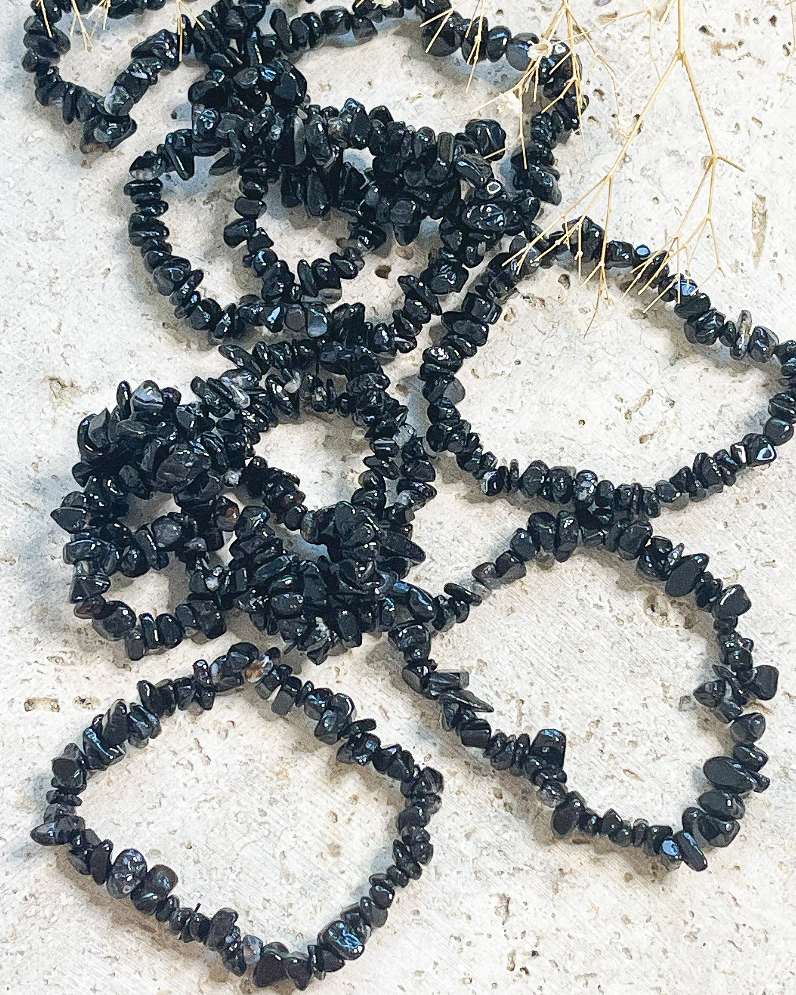 Black Tourmaline Chip Bracelet // Protection + Grounding + Recharging