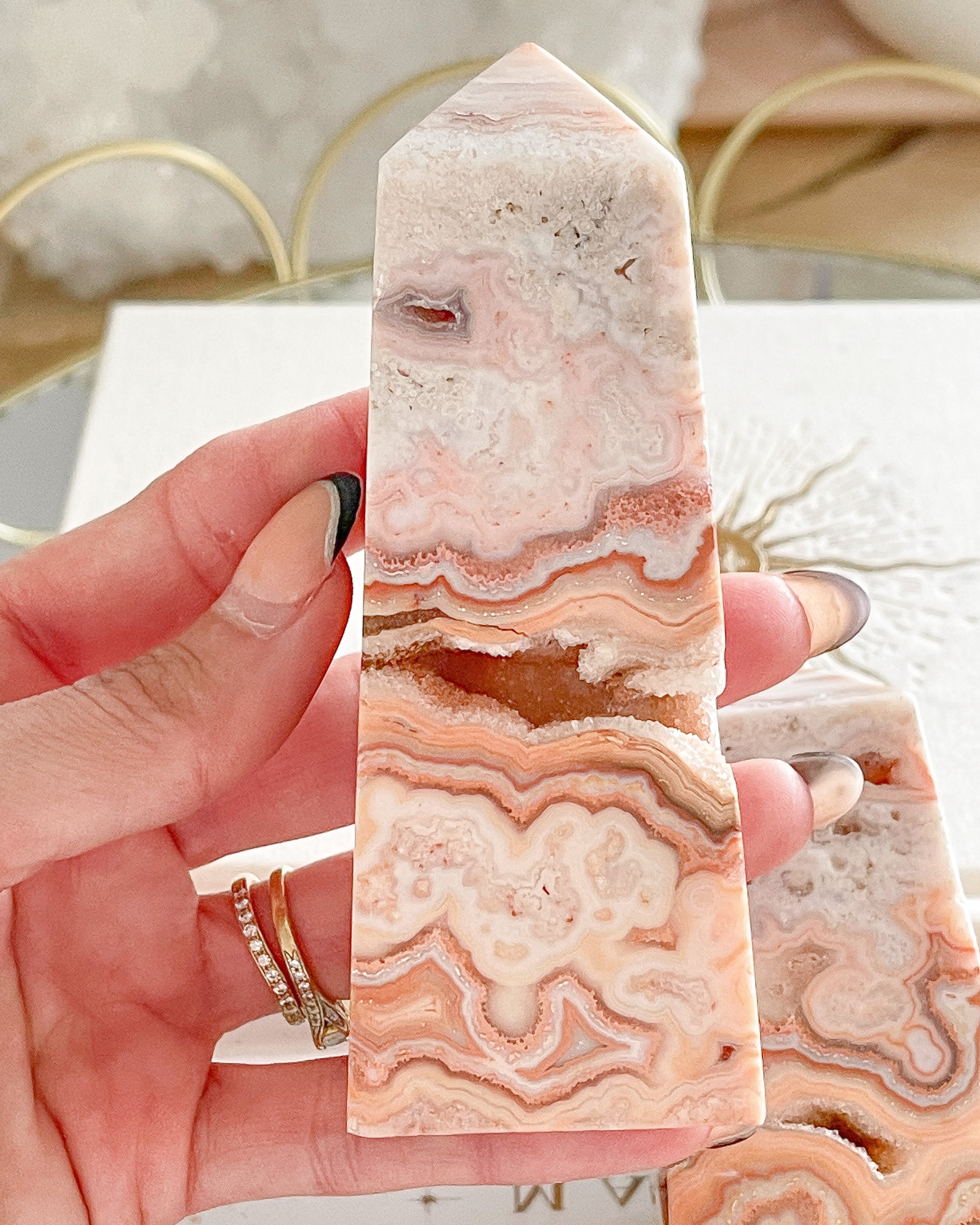 Pink Crazy Lace Obelisk // Styling Set // Happiness + Balance + Positive Vibes
