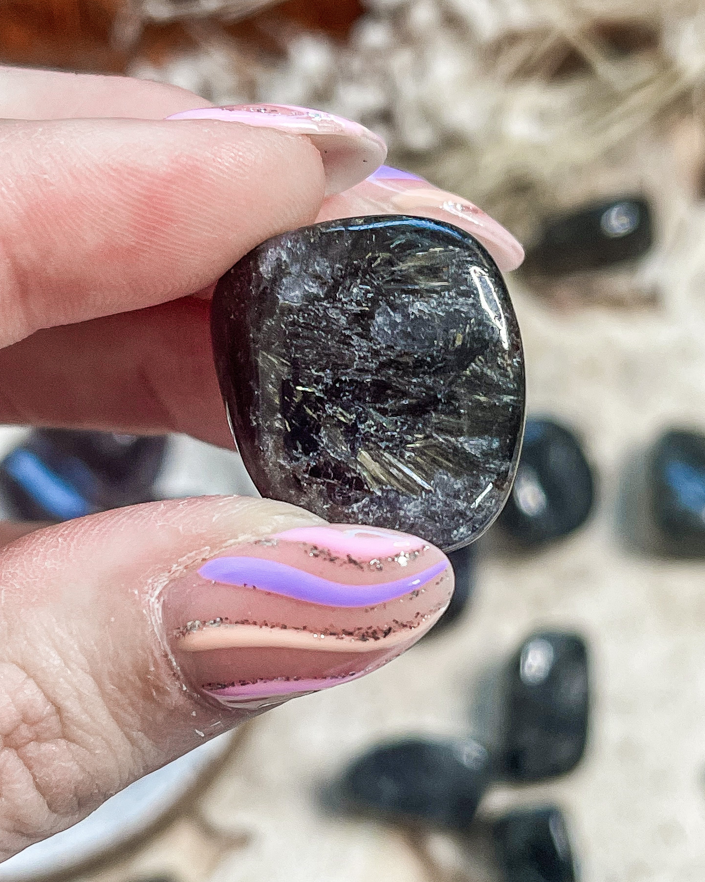 Arfvedsonite Tumbled // Rare // Spiritual Growth + Self Healing + Manifestation