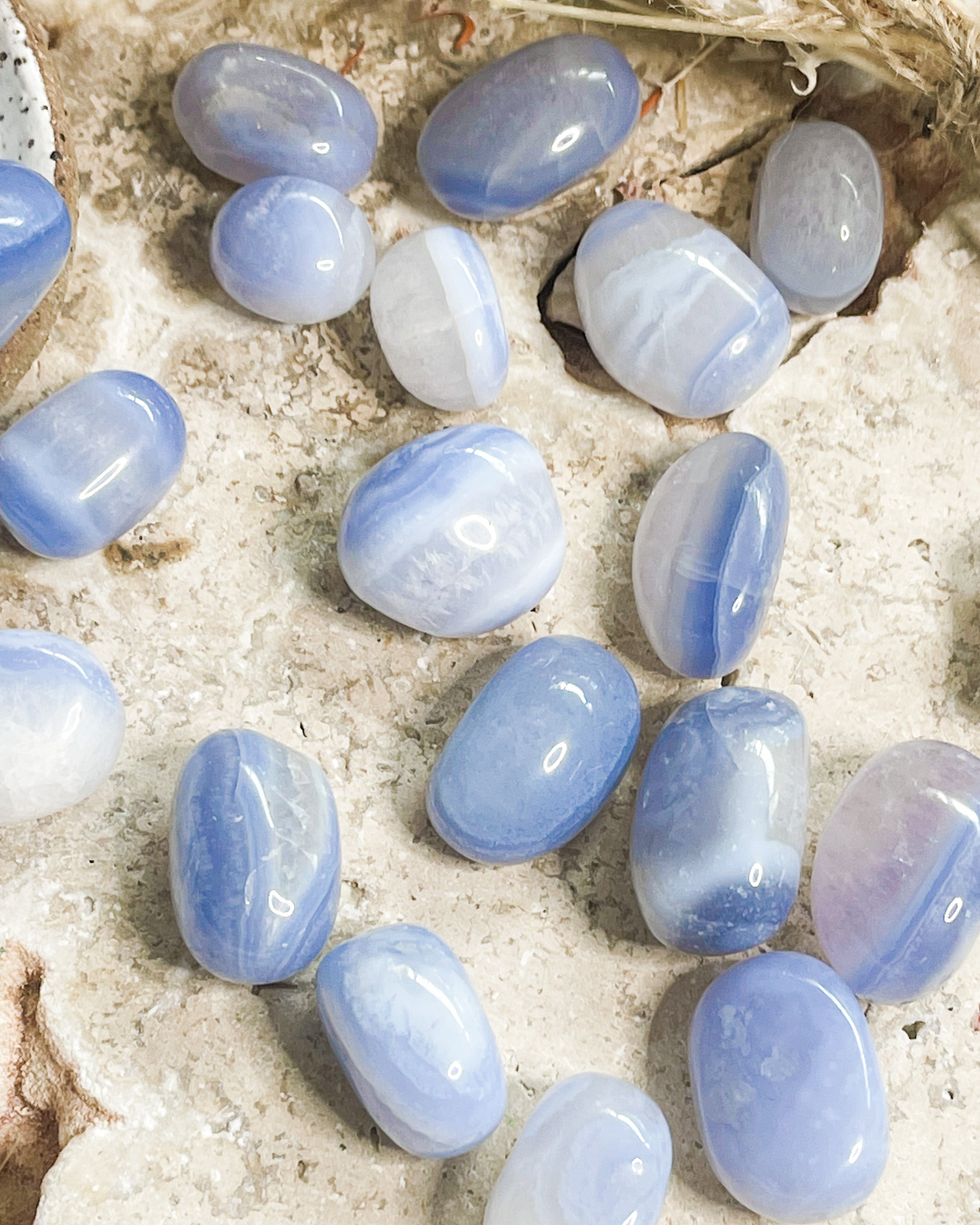 Blue Lace Agate Tumbled // Higher Consciousness + Creativity + Inner Peace