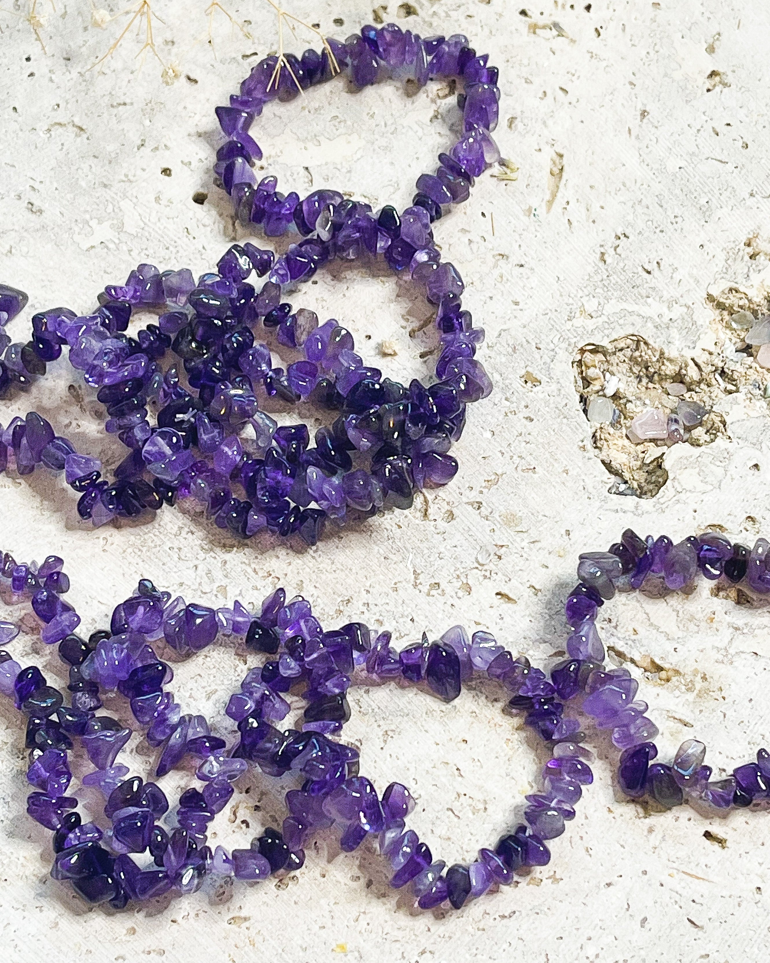 Amethyst Chip Bracelet // Transformation + Healing + Protection