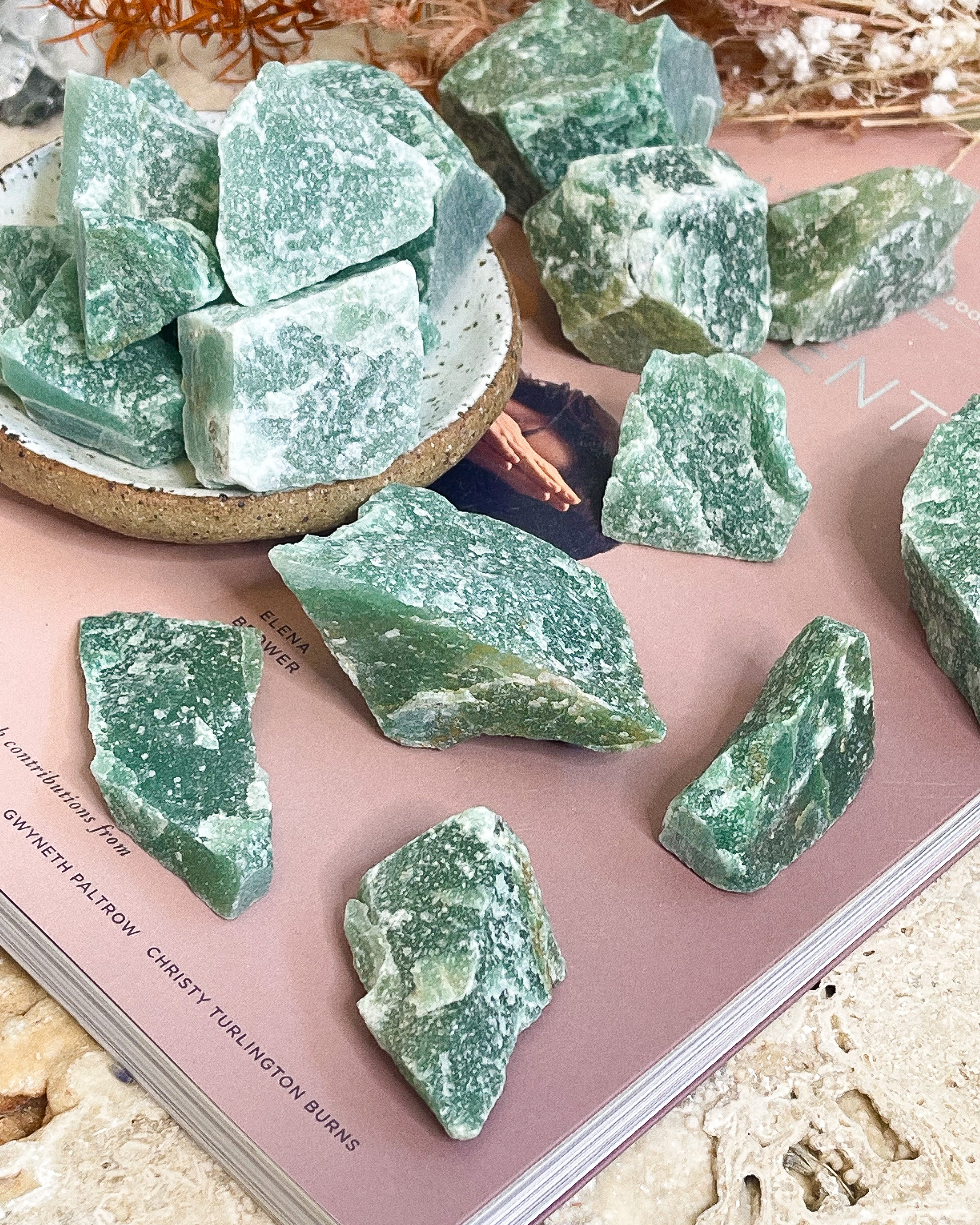 Green Aventurine Raw Chunks // Small // Manifestation + Abundance + Growth