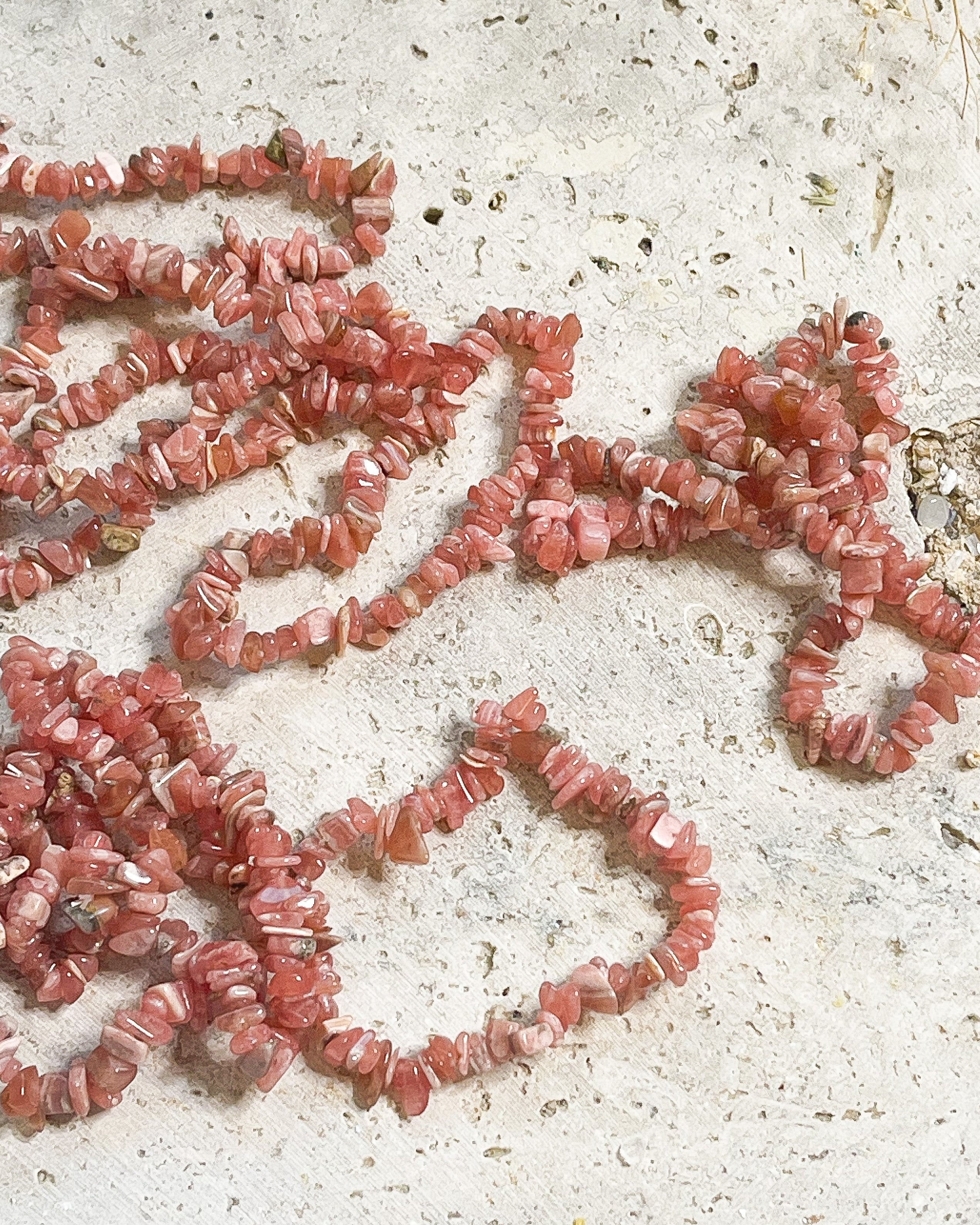 Rhodochrosite Chip Bracelet // Love + Self Love + Emotional Support