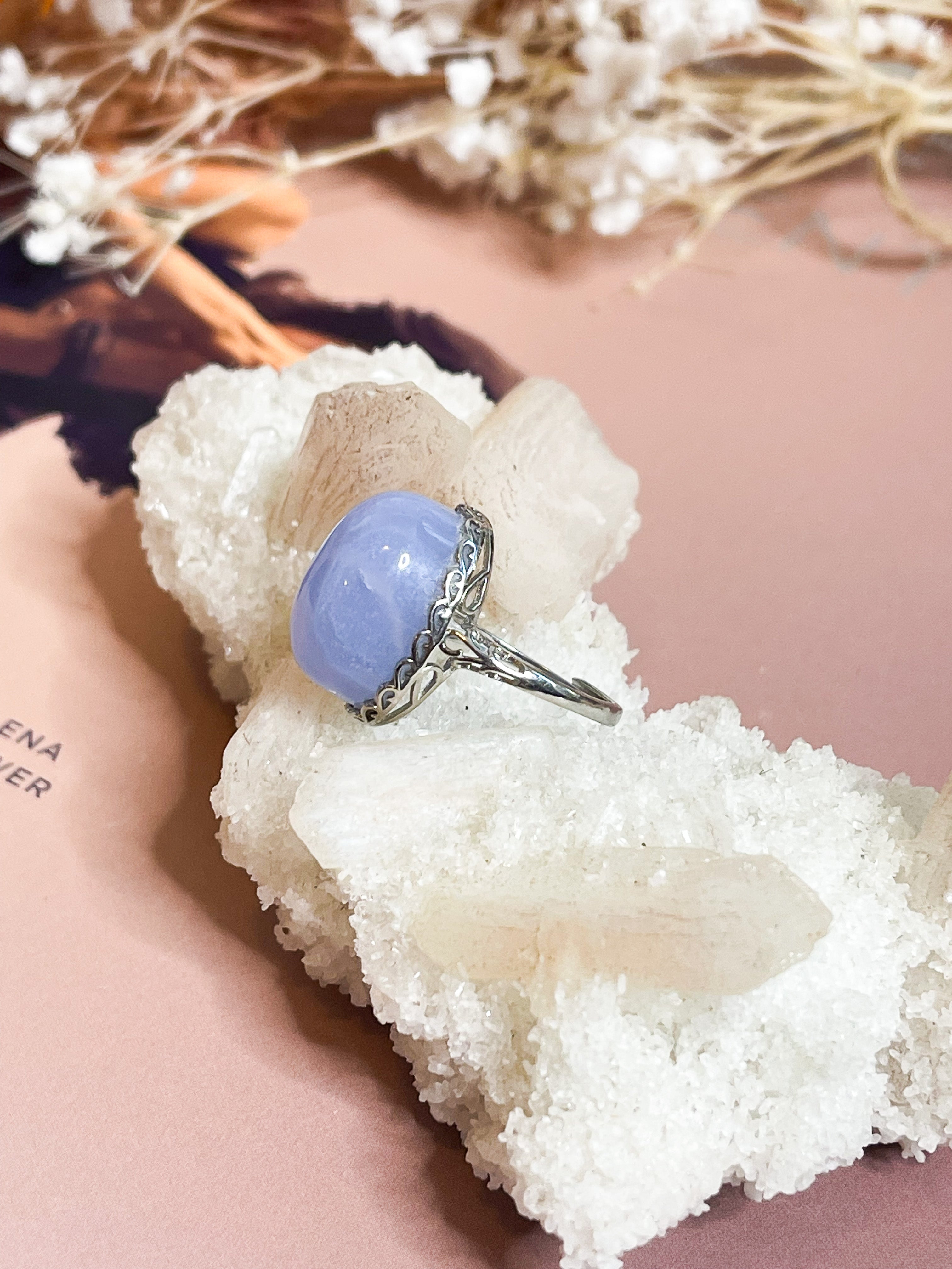 Blue Lace Agate Ring // Higher Consciousness + Creativity + Inner Peace