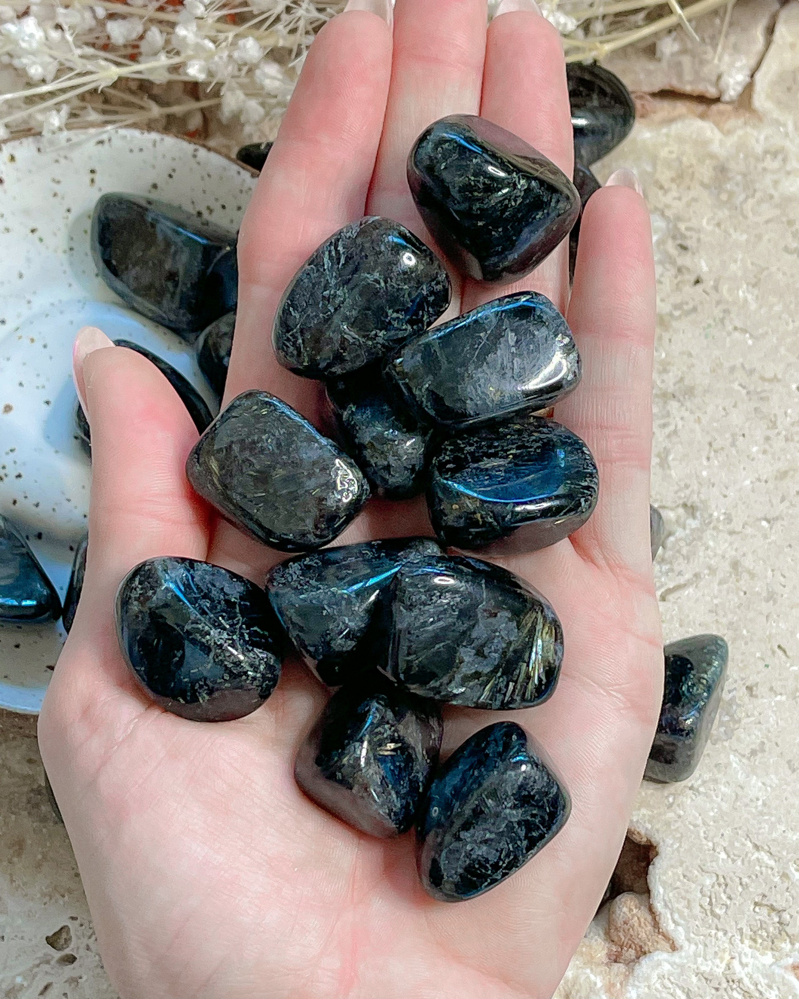 Arfvedsonite Tumbled // Rare // Spiritual Growth + Self Healing + Manifestation