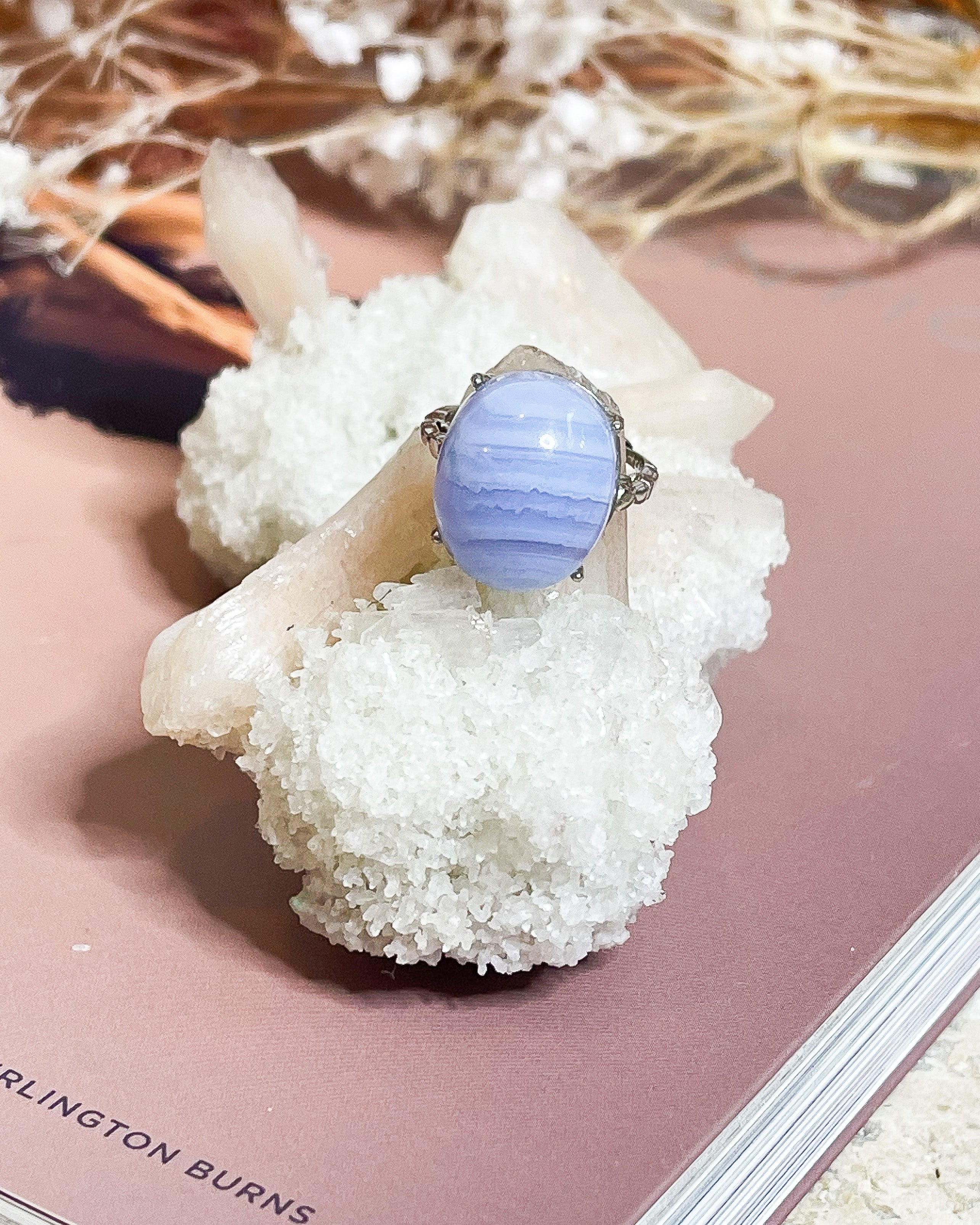 Blue Lace Agate Ring // Higher Consciousness + Creativity + Inner Peace