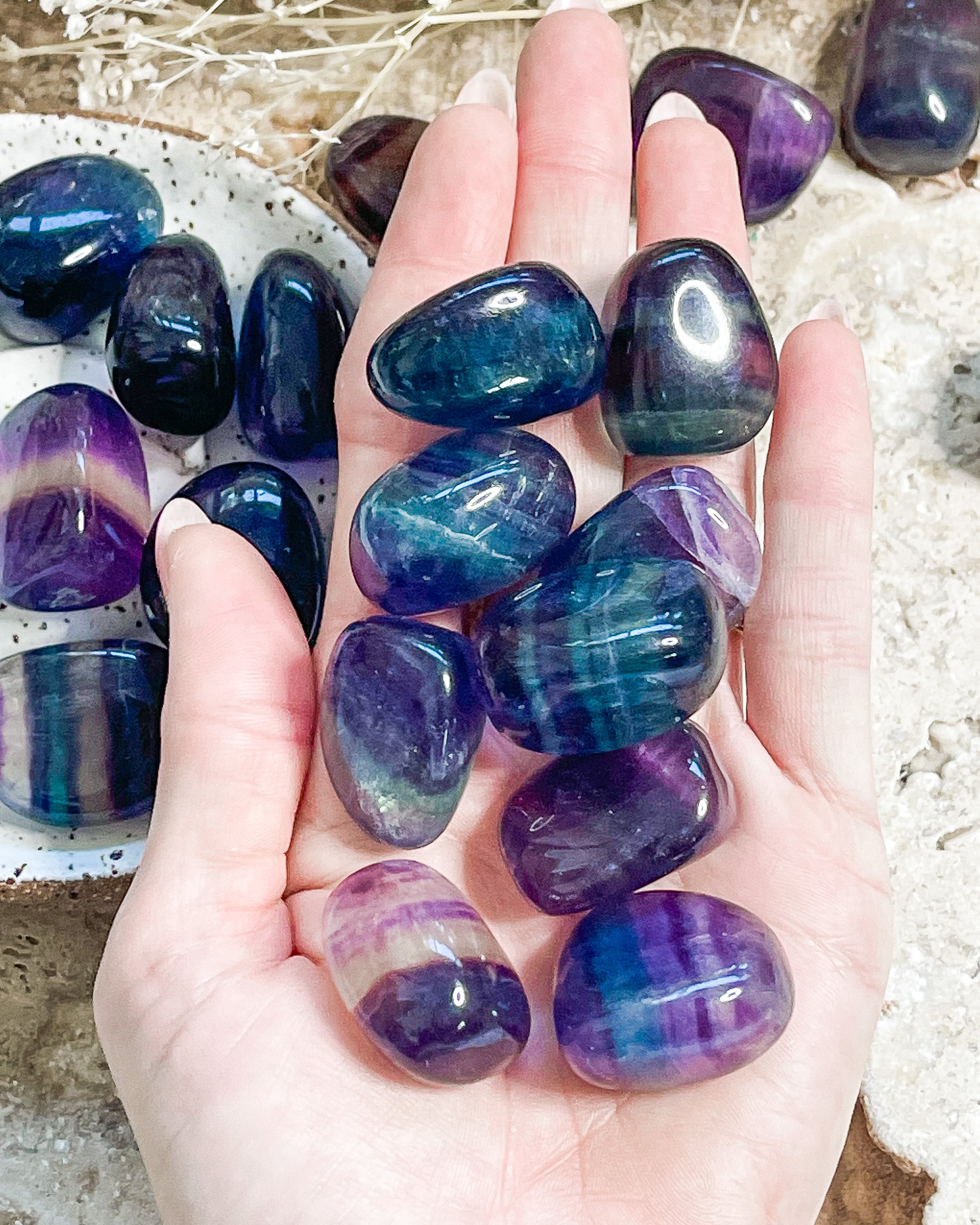 Rainbow Fluorite Tumbled // Intuition + Focus + Creativity