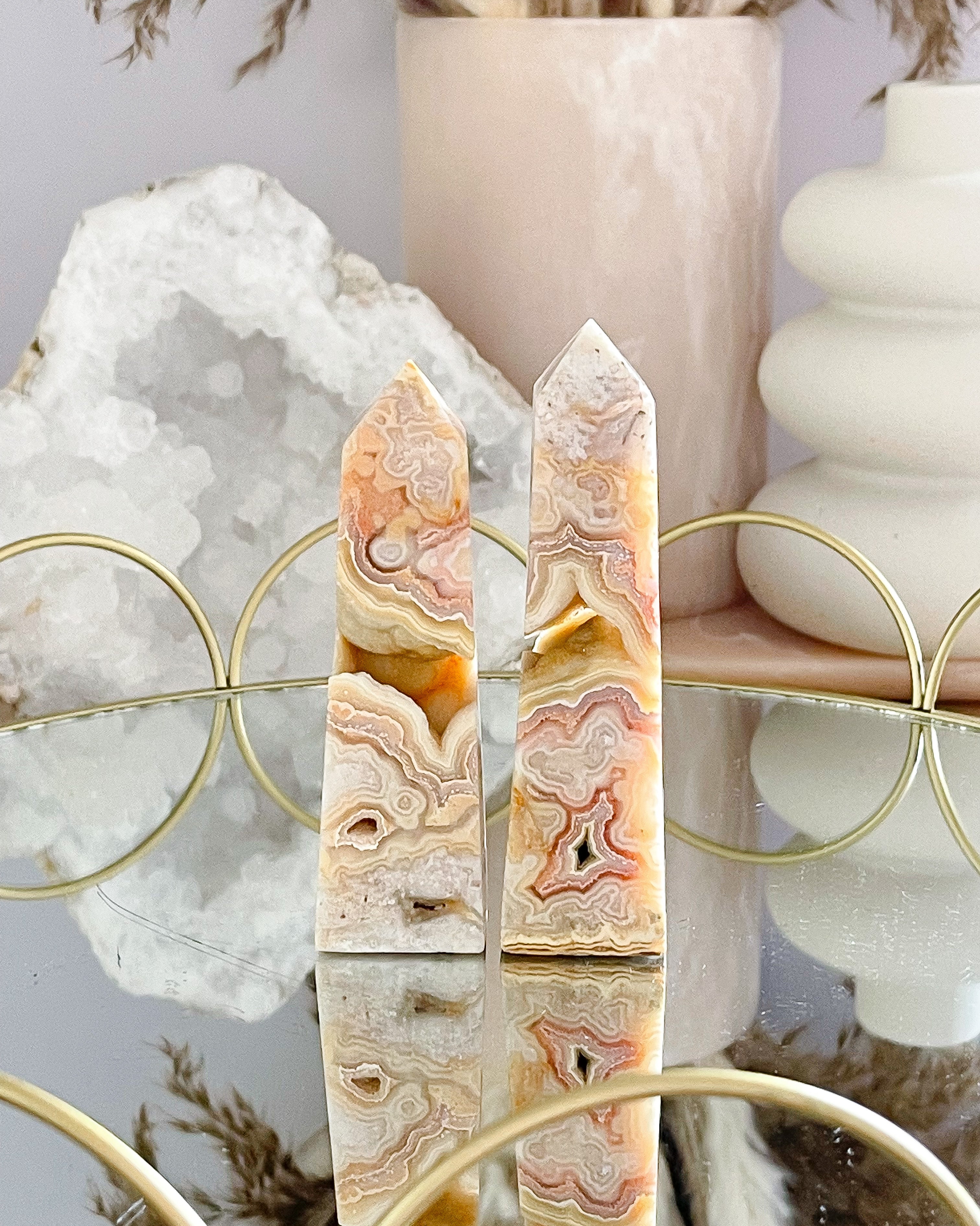 Yellow Crazy Lace Obelisk // Styling Set // Happiness + Balance + Positive Vibes
