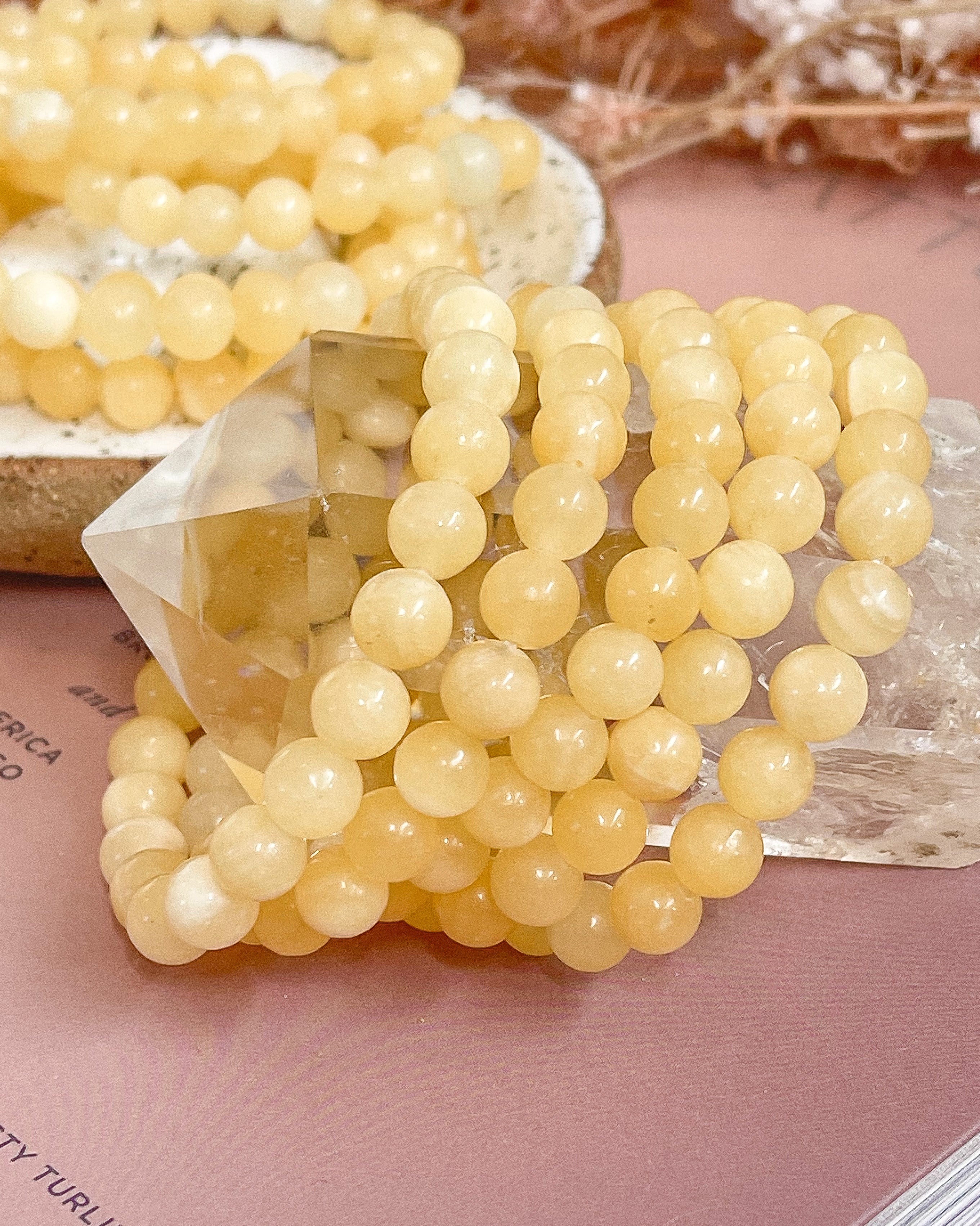 Yellow Calcite Bead Bracelets // Opportunities + Intellect + Self Confidence