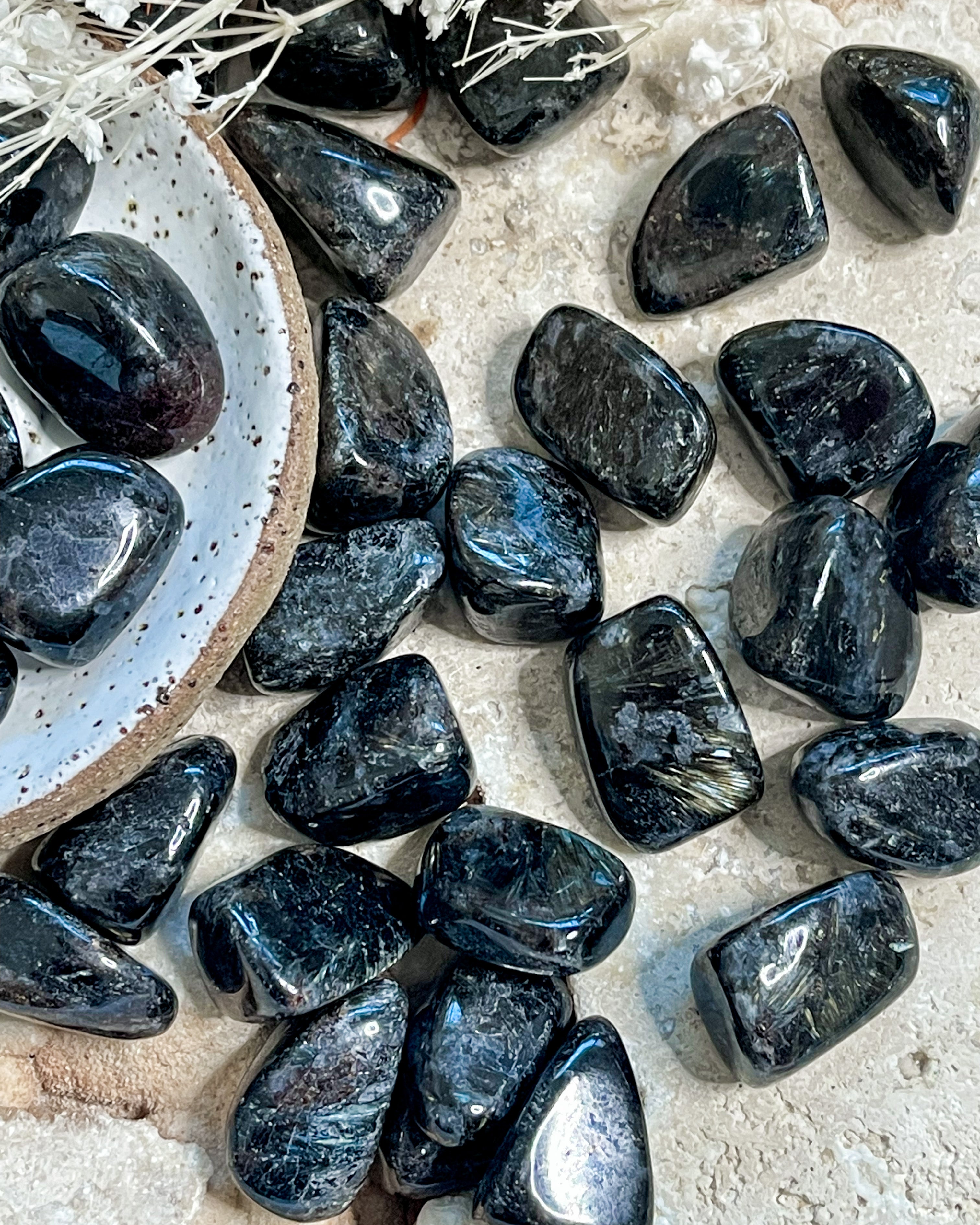 Arfvedsonite Tumbled // Rare // Spiritual Growth + Self Healing + Manifestation
