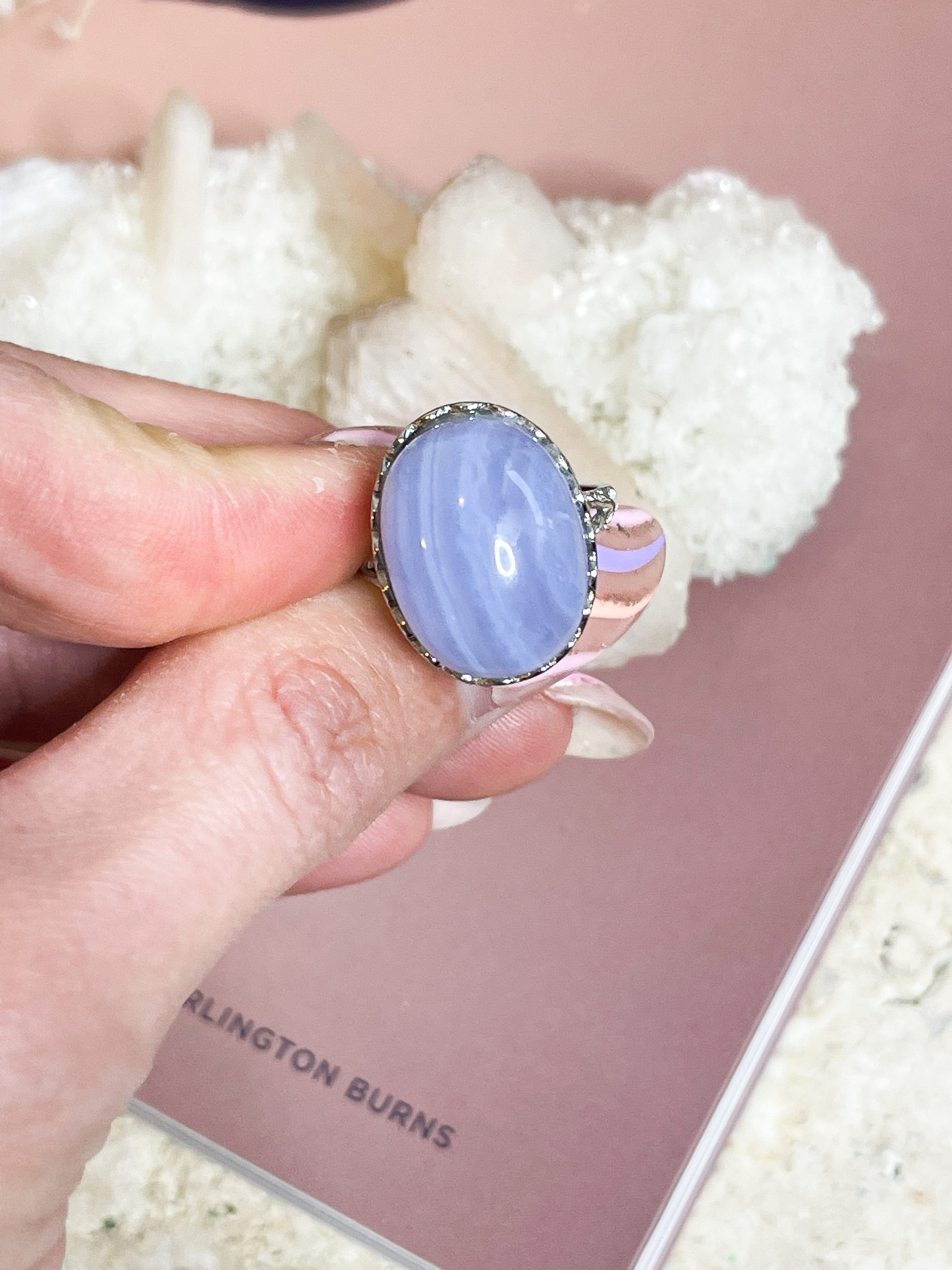 Blue Lace Agate Ring // Higher Consciousness + Creativity + Inner Peace