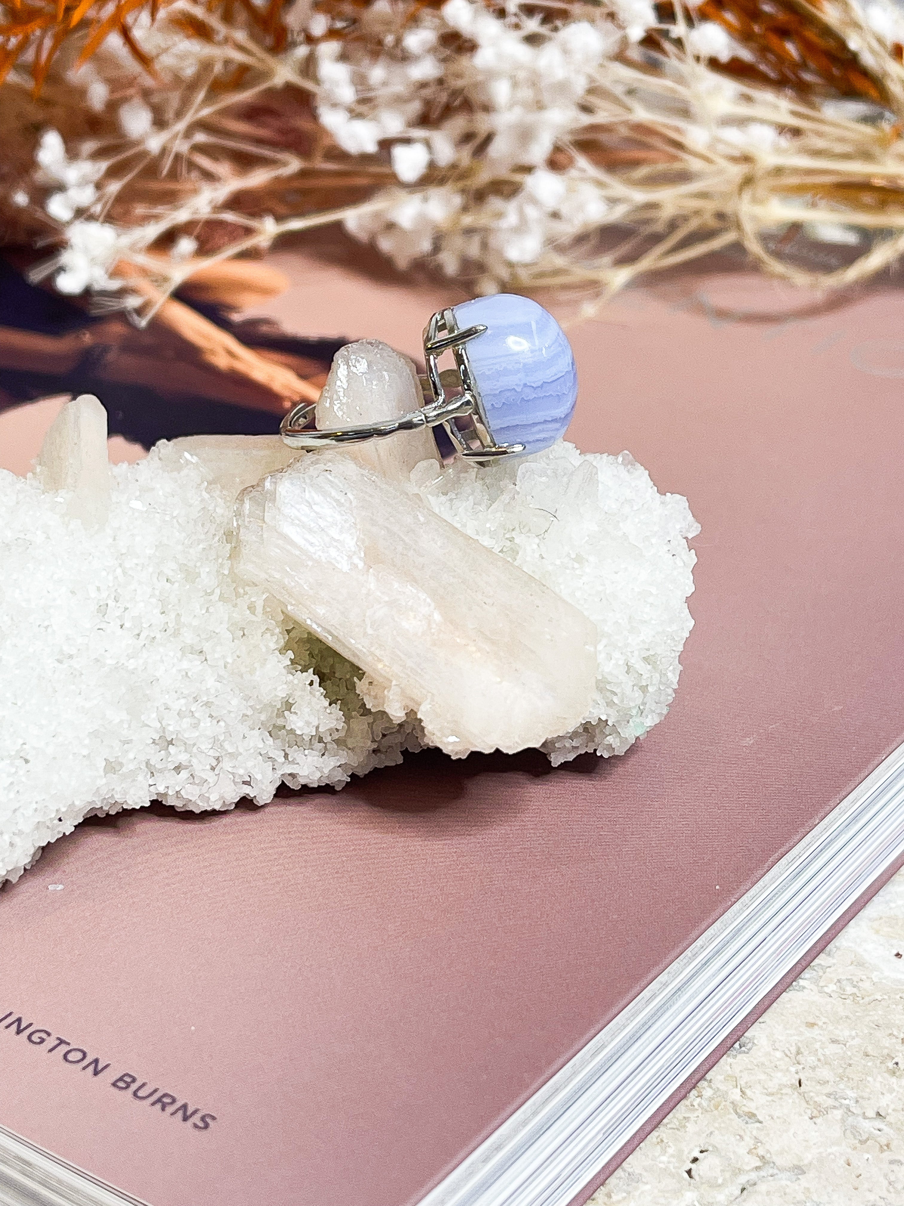 Blue Lace Agate Ring // Higher Consciousness + Creativity + Inner Peace