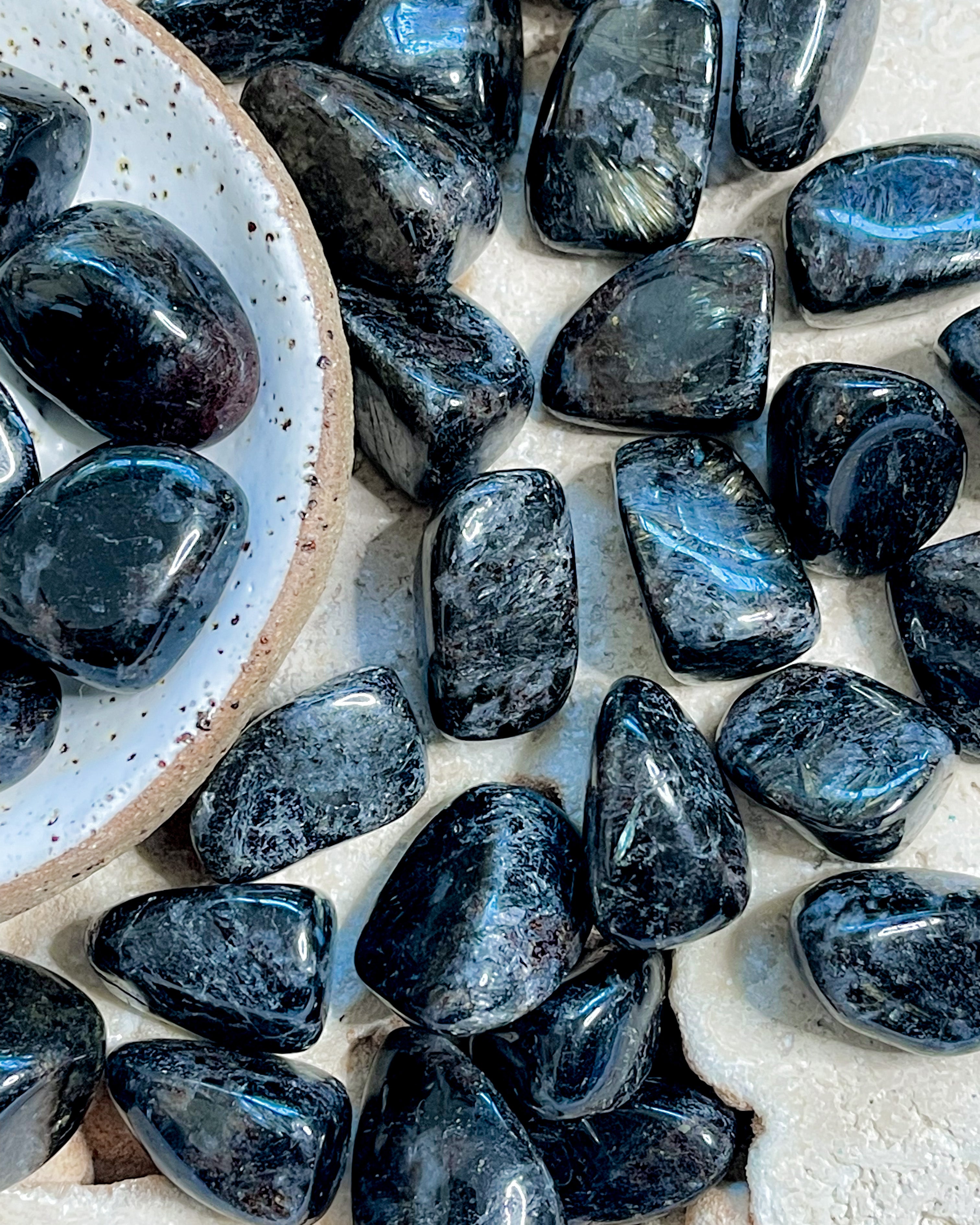 Arfvedsonite Tumbled // Rare // Spiritual Growth + Self Healing + Manifestation
