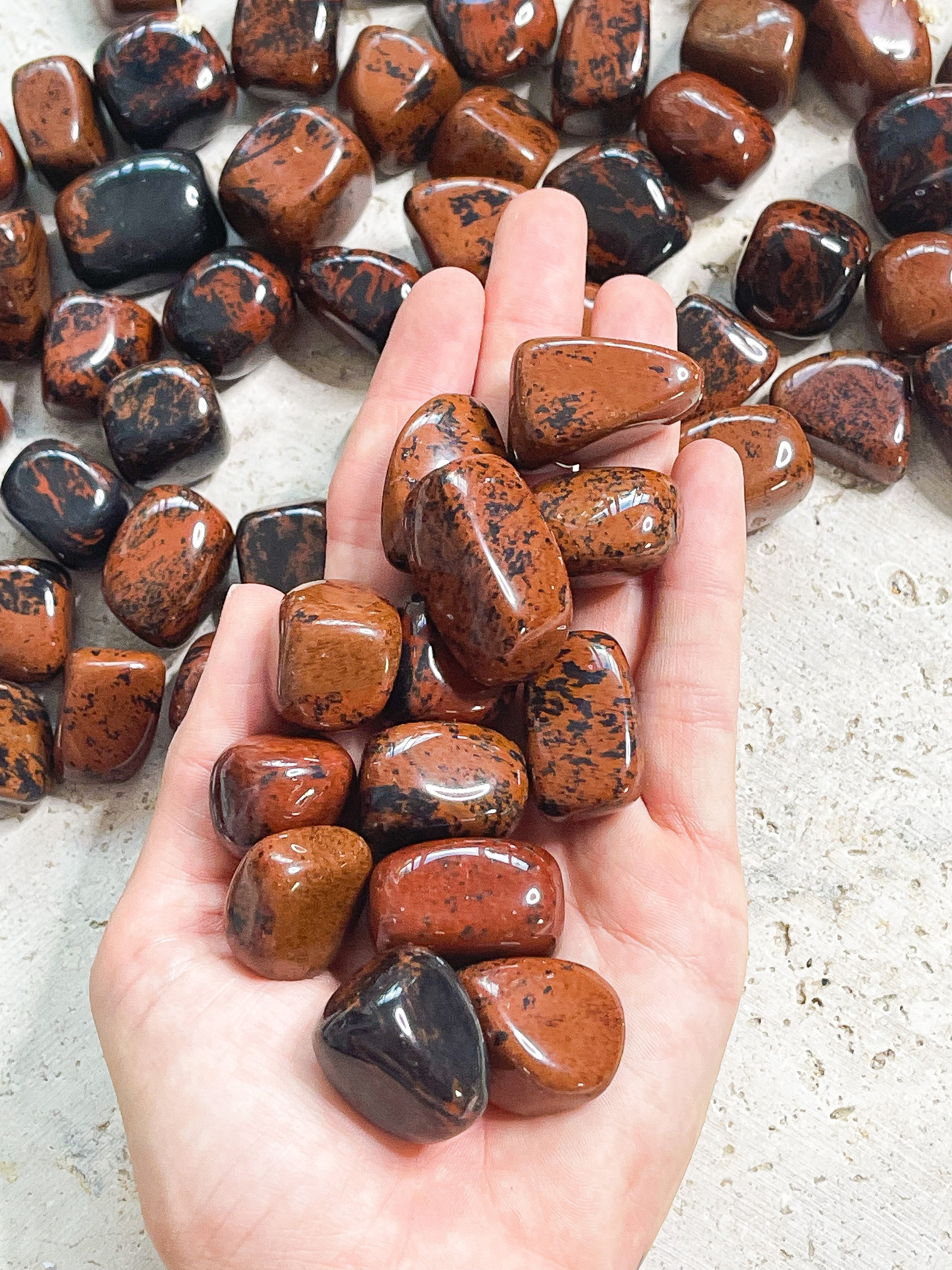 Mahogany Obsidian Tumbled // Strength + Courage + Willpower