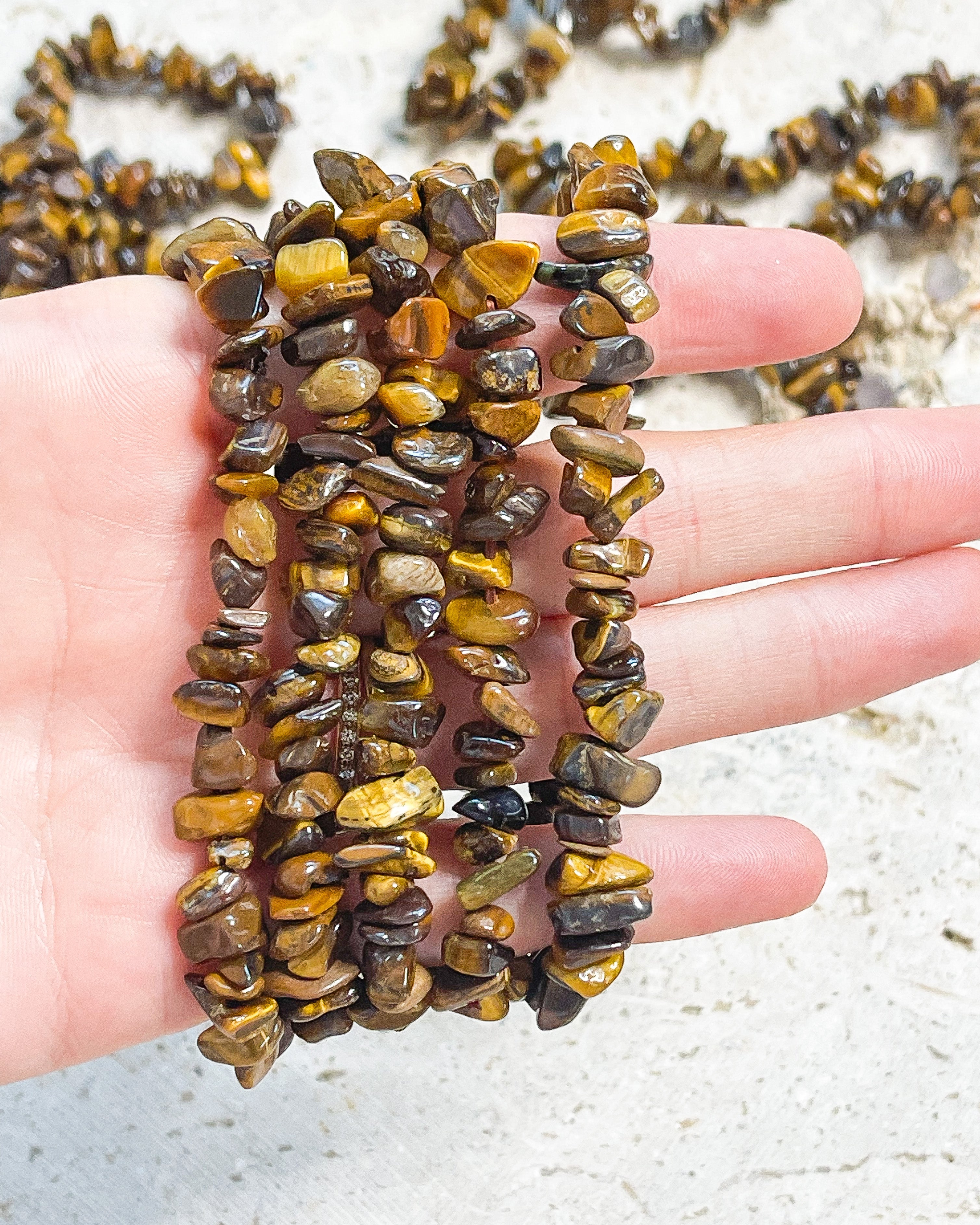 Tigers Eye Chip Bracelet // Protection + Grounding + Courage