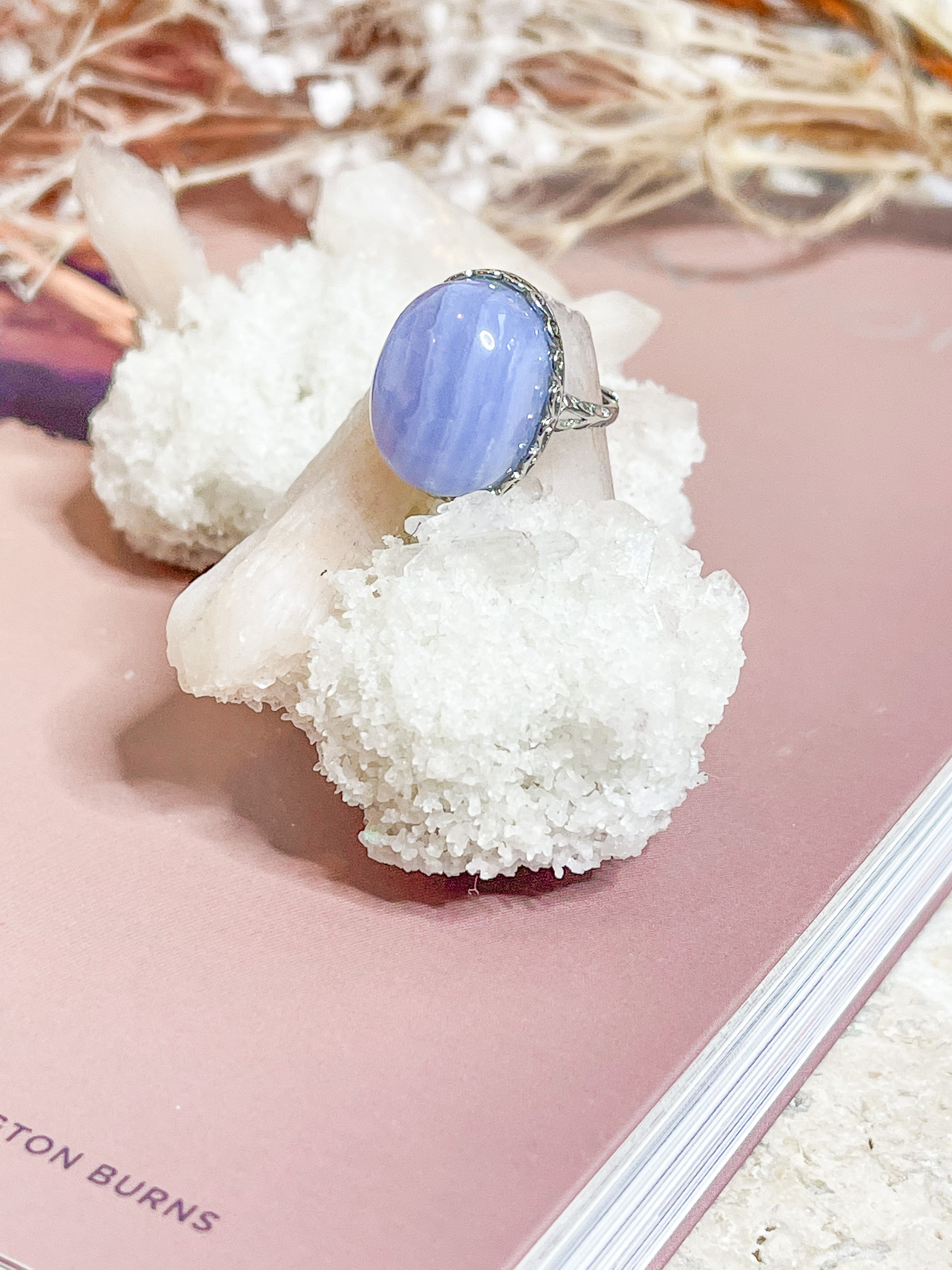 Blue Lace Agate Ring // Higher Consciousness + Creativity + Inner Peace