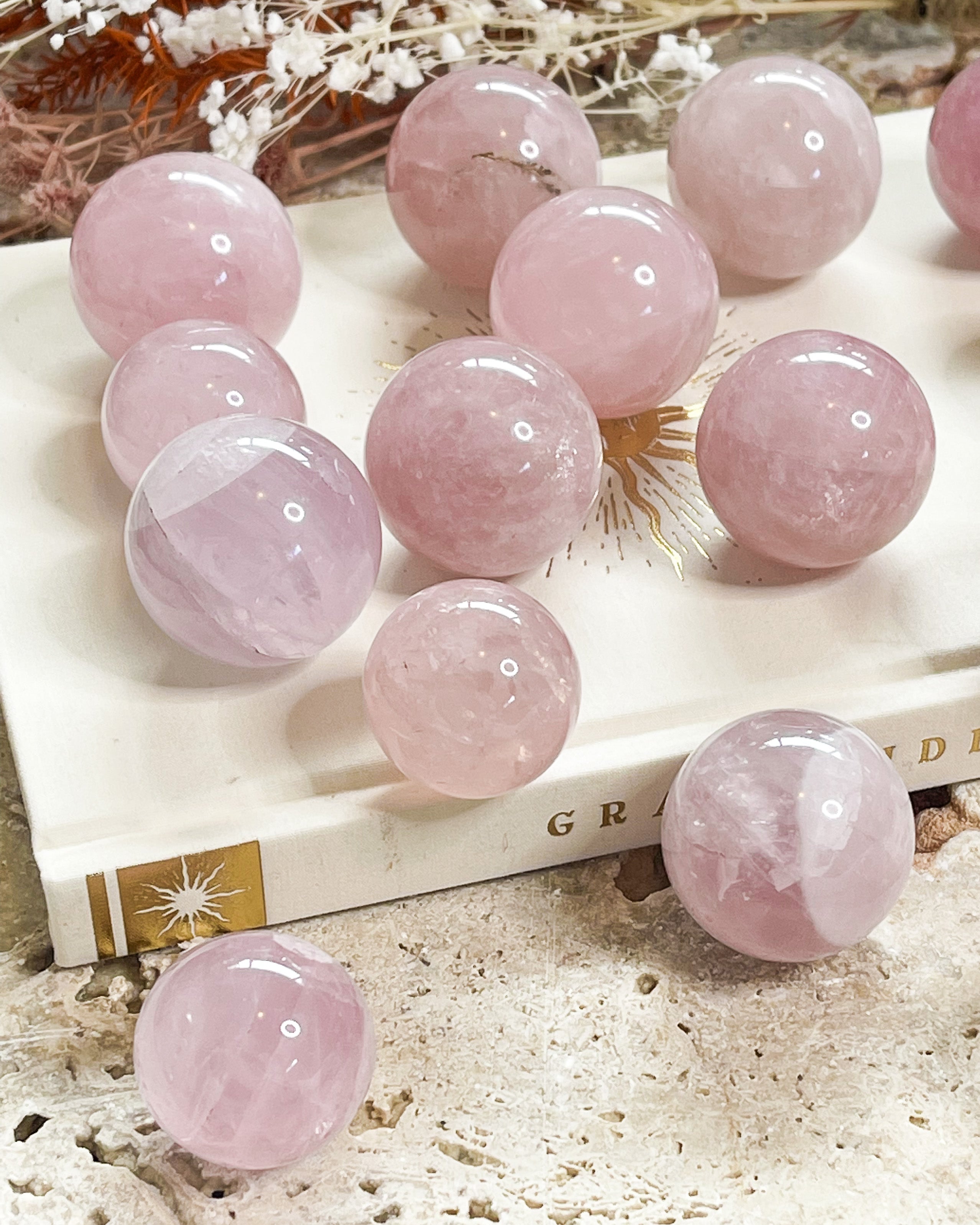 Rose Quartz Spheres // Small // Love + Healing + Calming