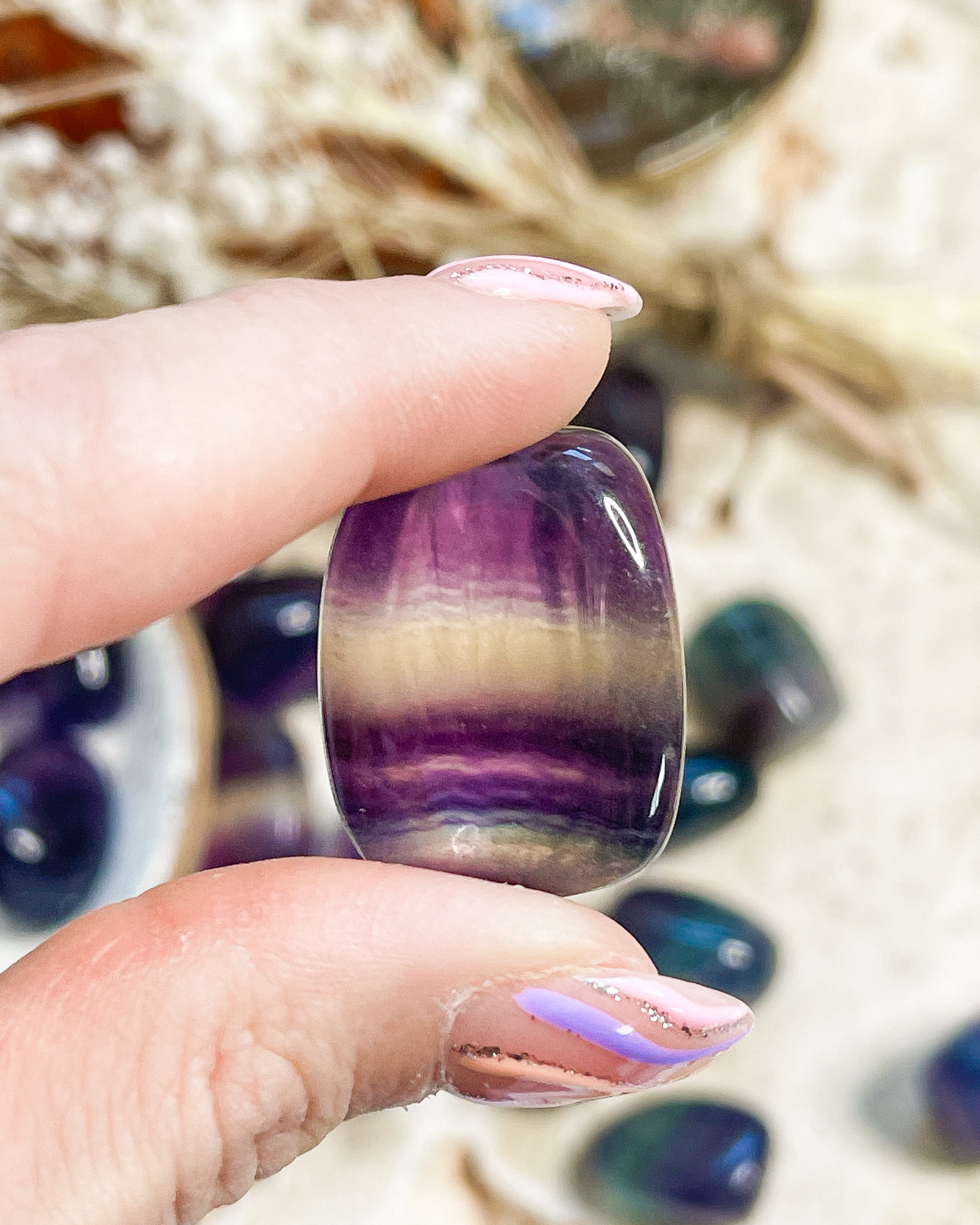 Rainbow Fluorite Tumbled // Intuition + Focus + Creativity