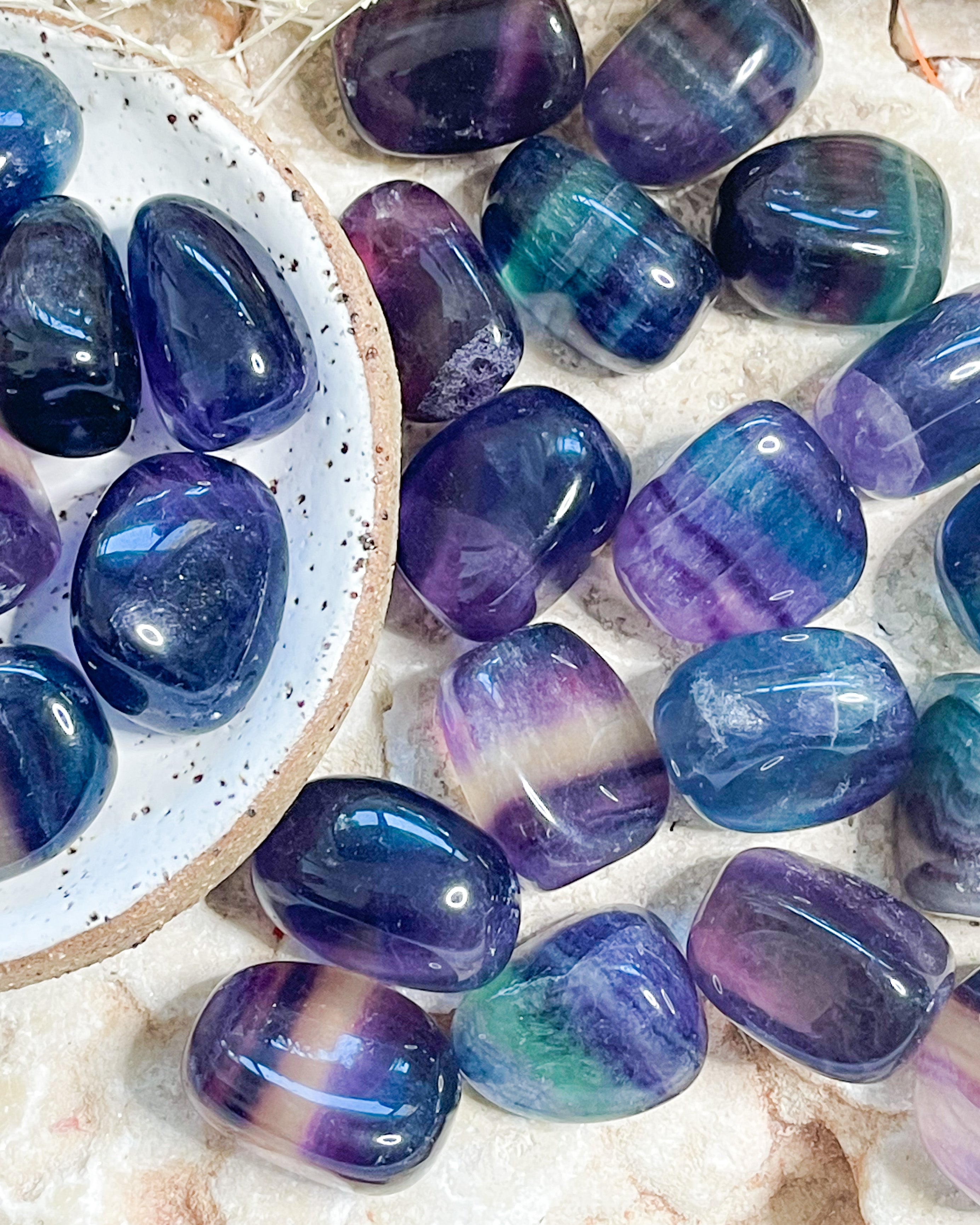 Rainbow Fluorite Tumbled // Intuition + Focus + Creativity