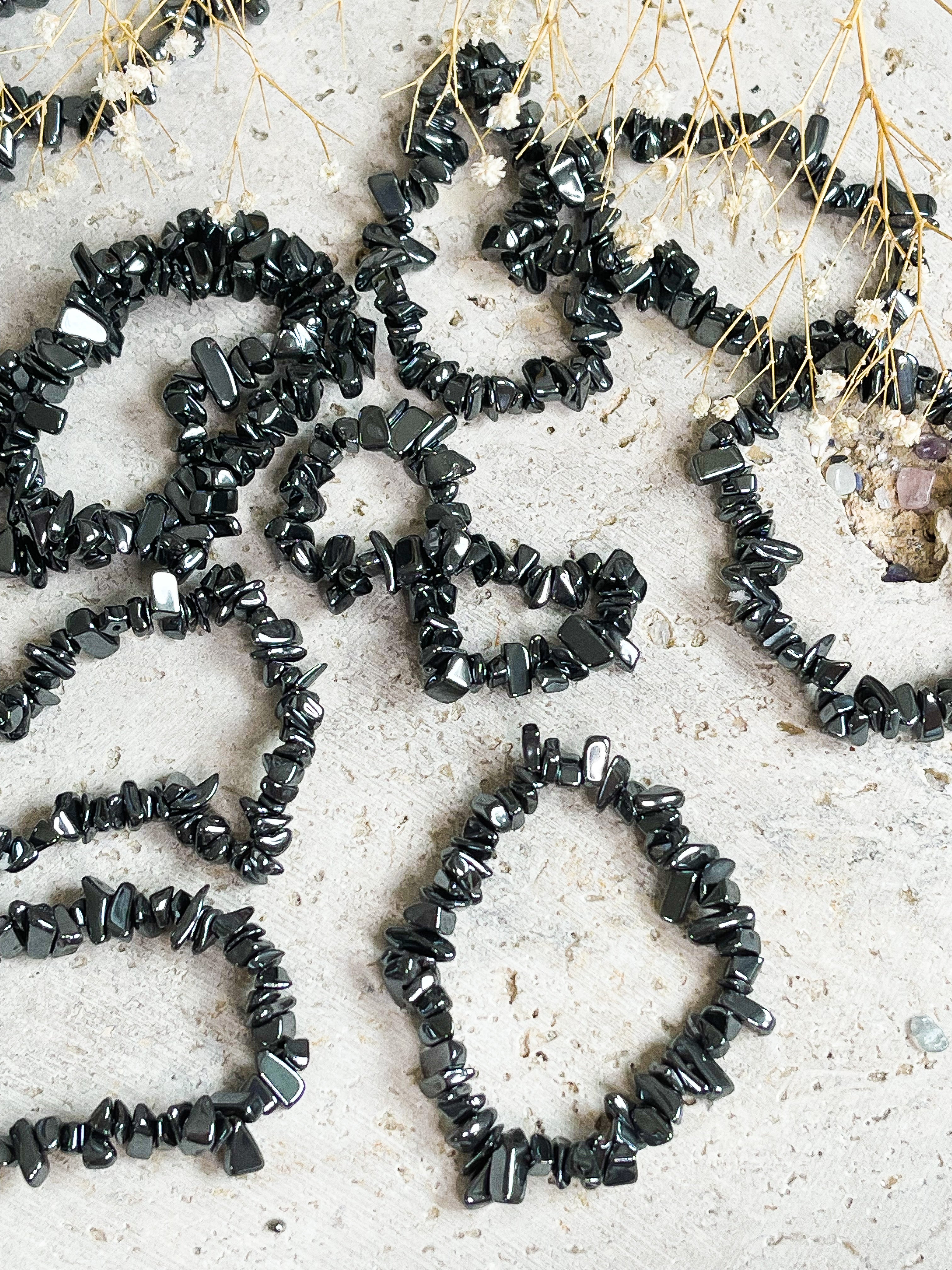 Hematite Chip Bracelet // Balancing + Recharge + Grounding