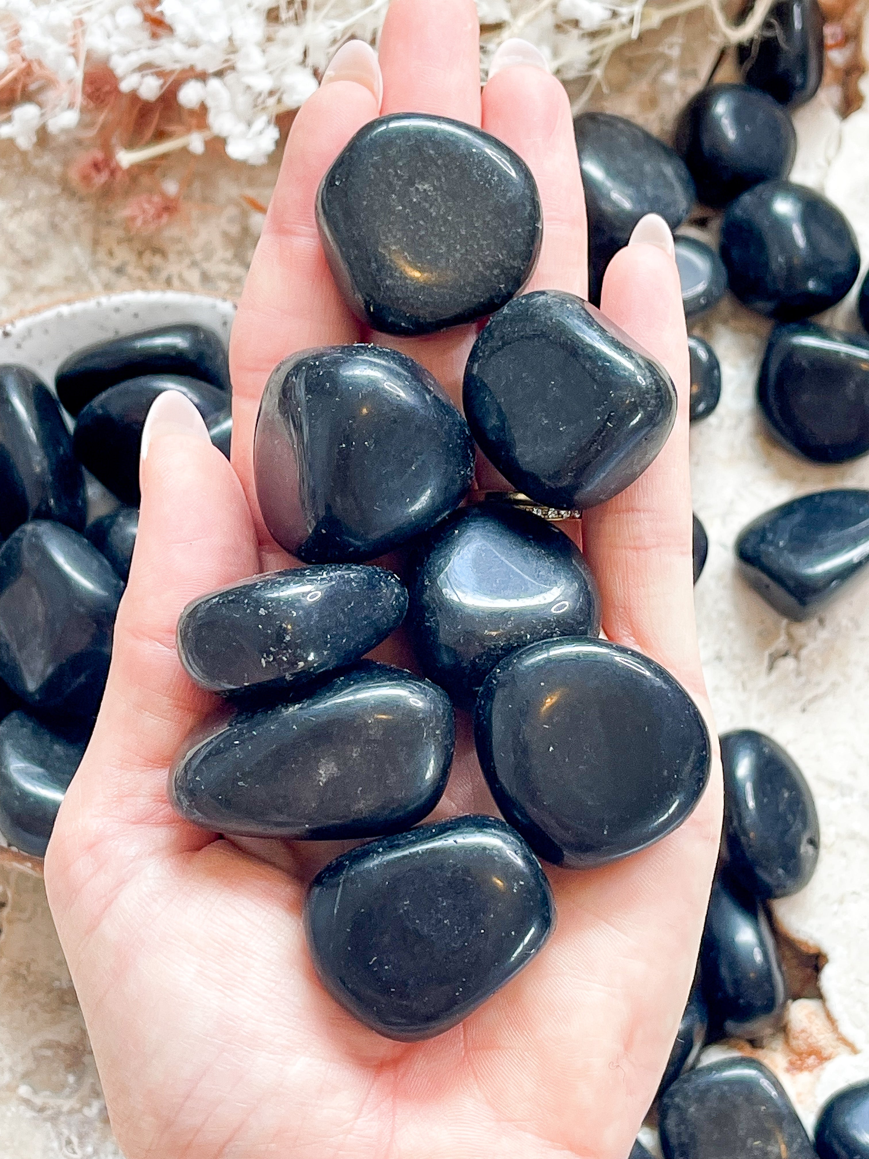 Black Obsidian Tumbled //  Truth + Grounding + Strength